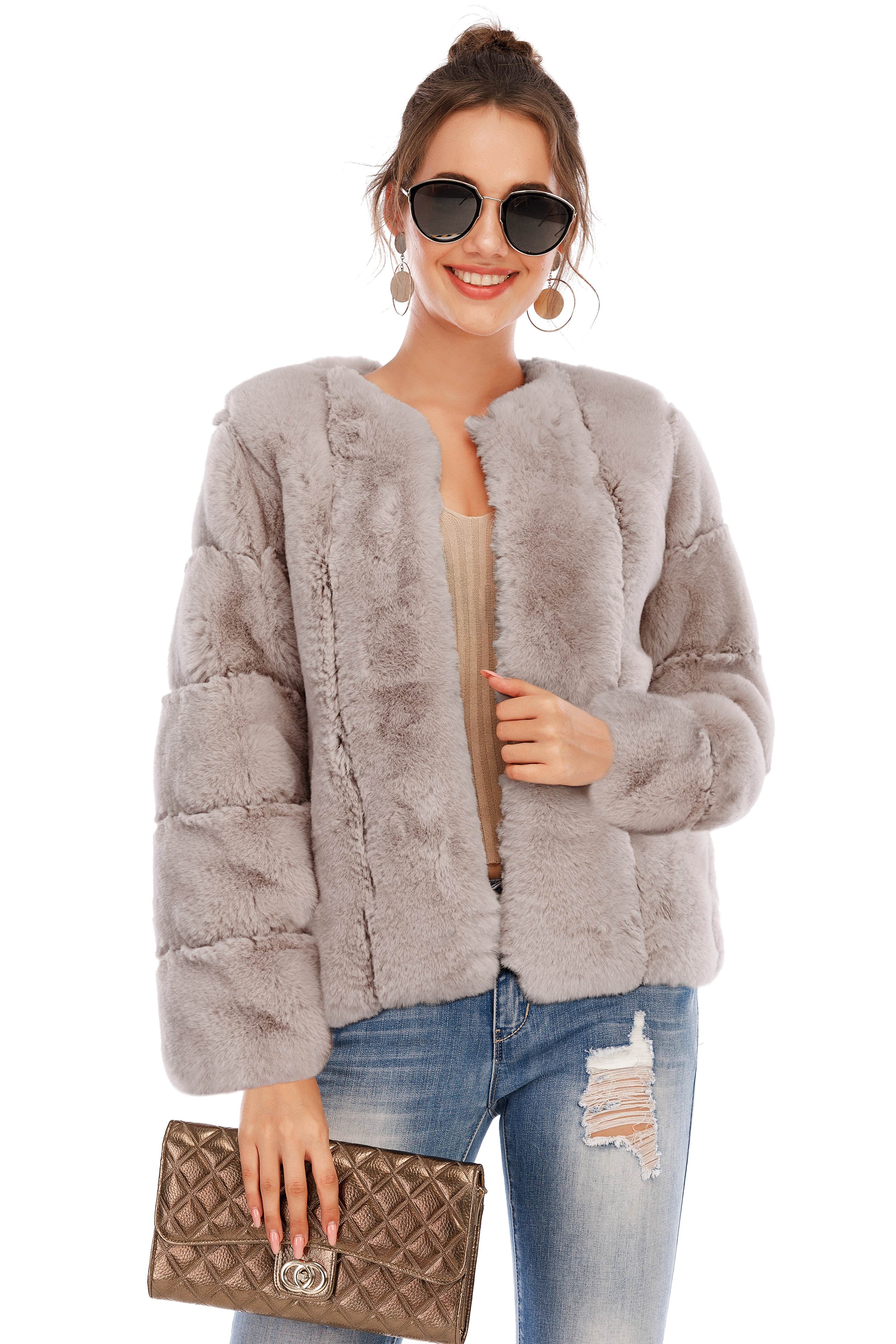 Chic Shaggy Warm Faux Fur Coat