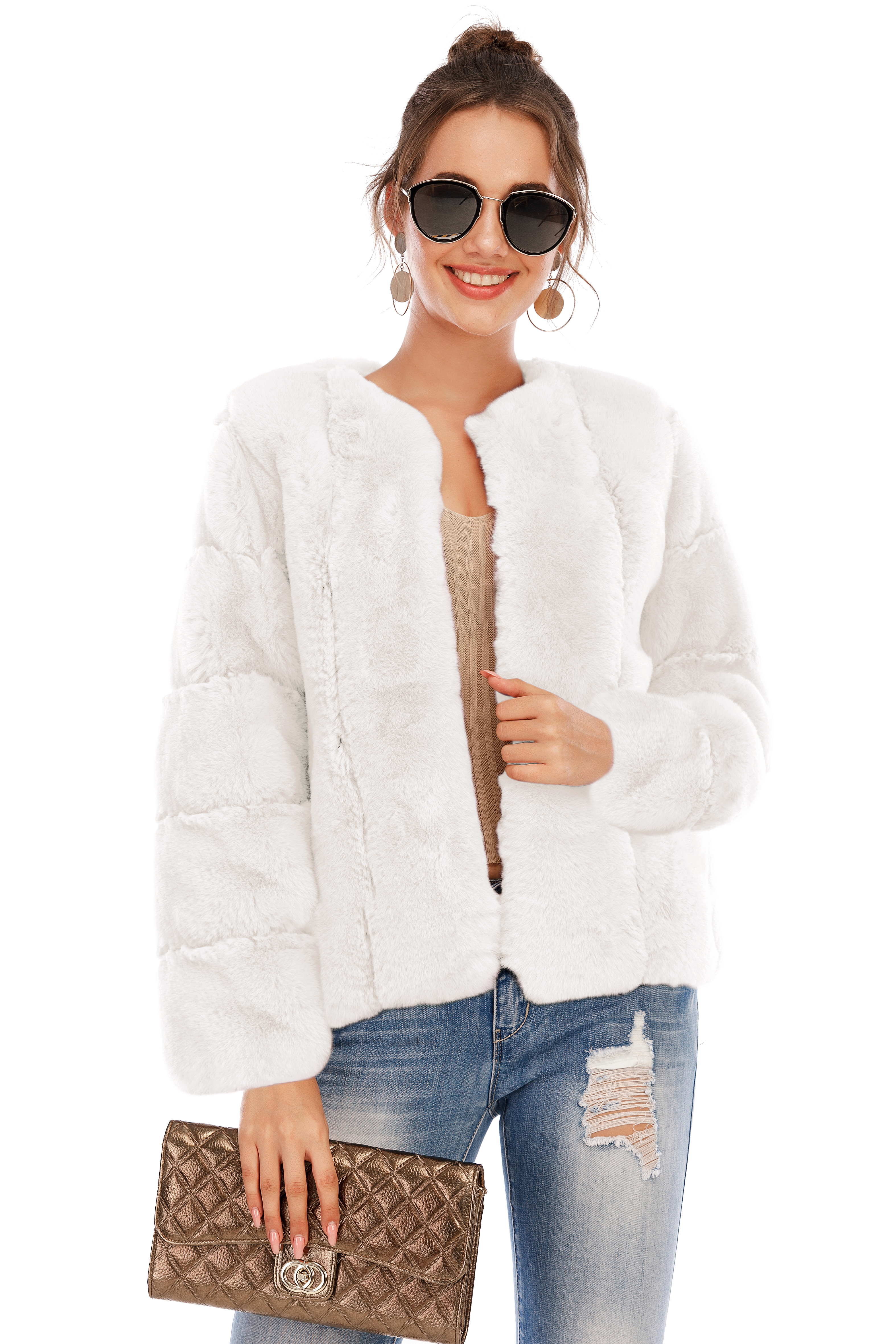 Chic Shaggy Warm Faux Fur Coat