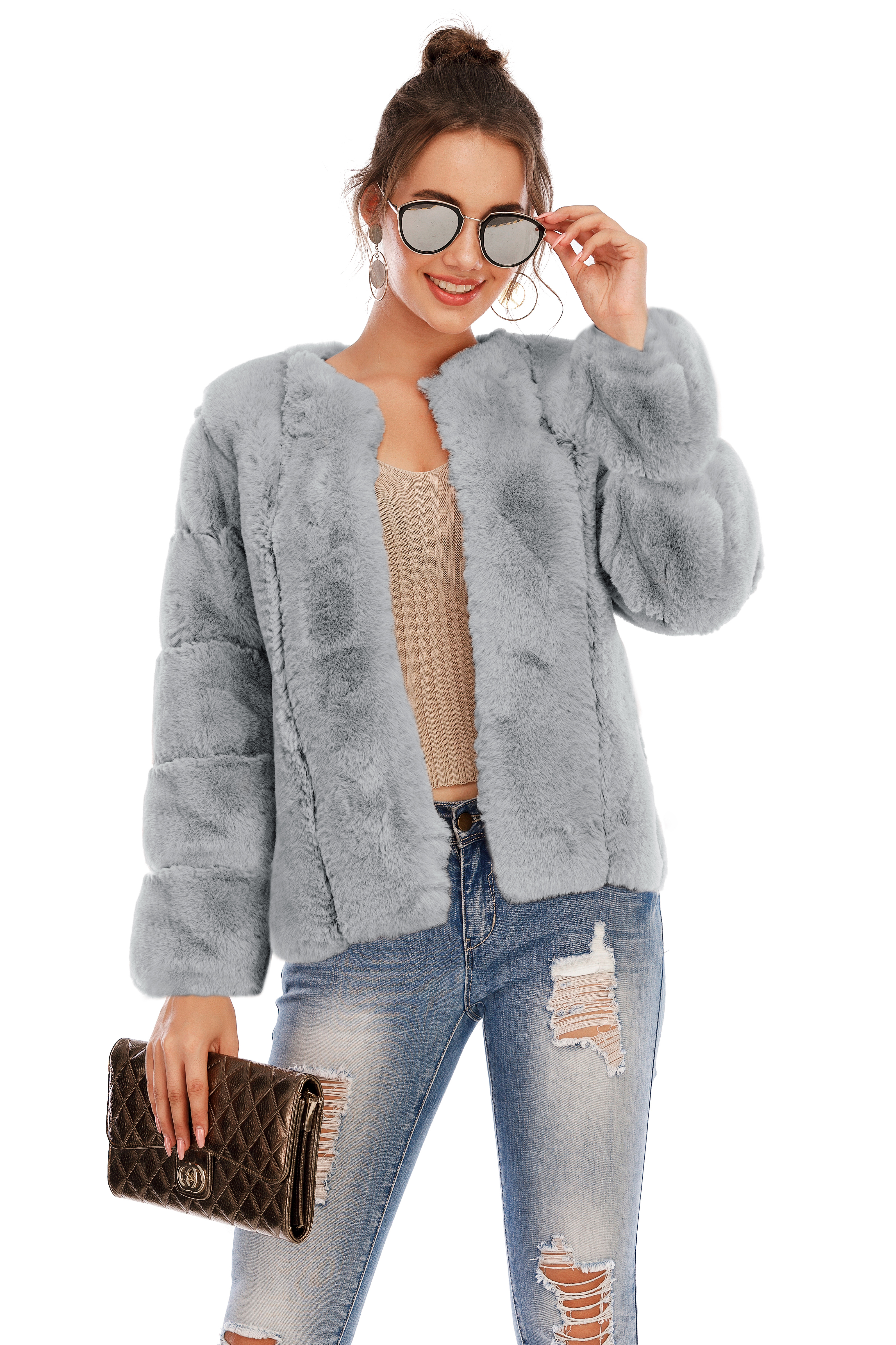 Chic Shaggy Warm Faux Fur Coat