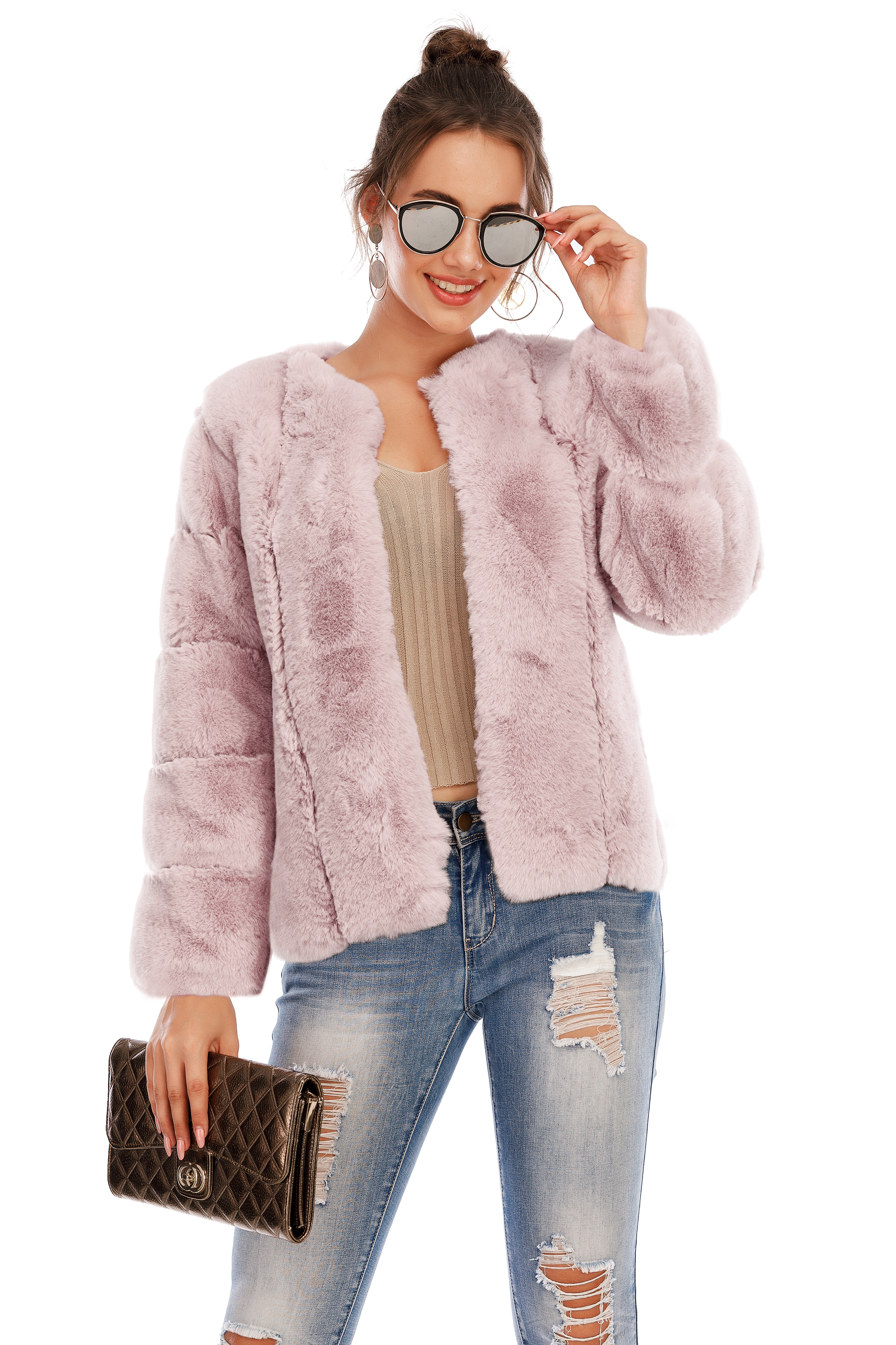 Chic Shaggy Warm Faux Fur Coat