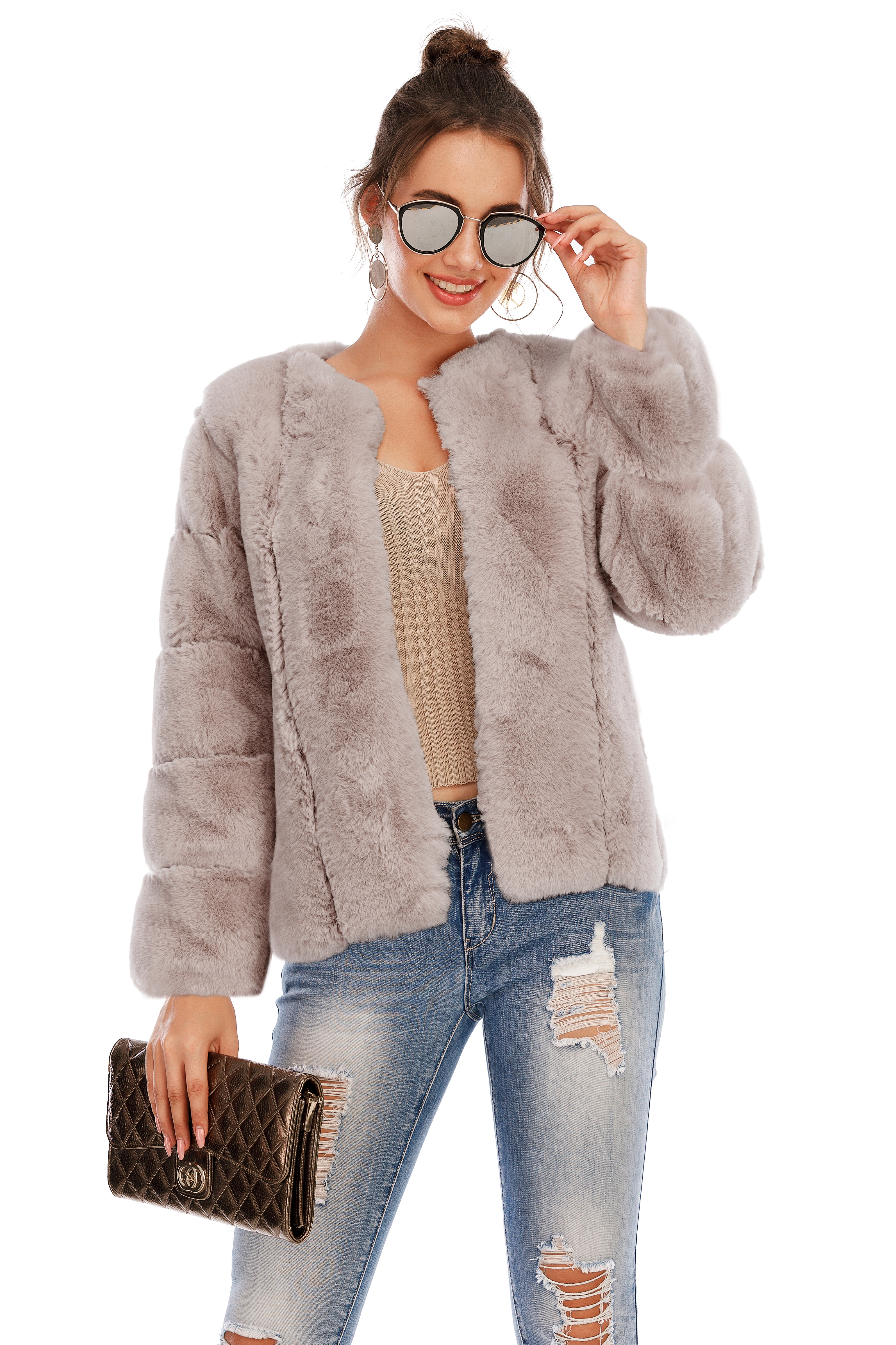 Chic Shaggy Warm Faux Fur Coat