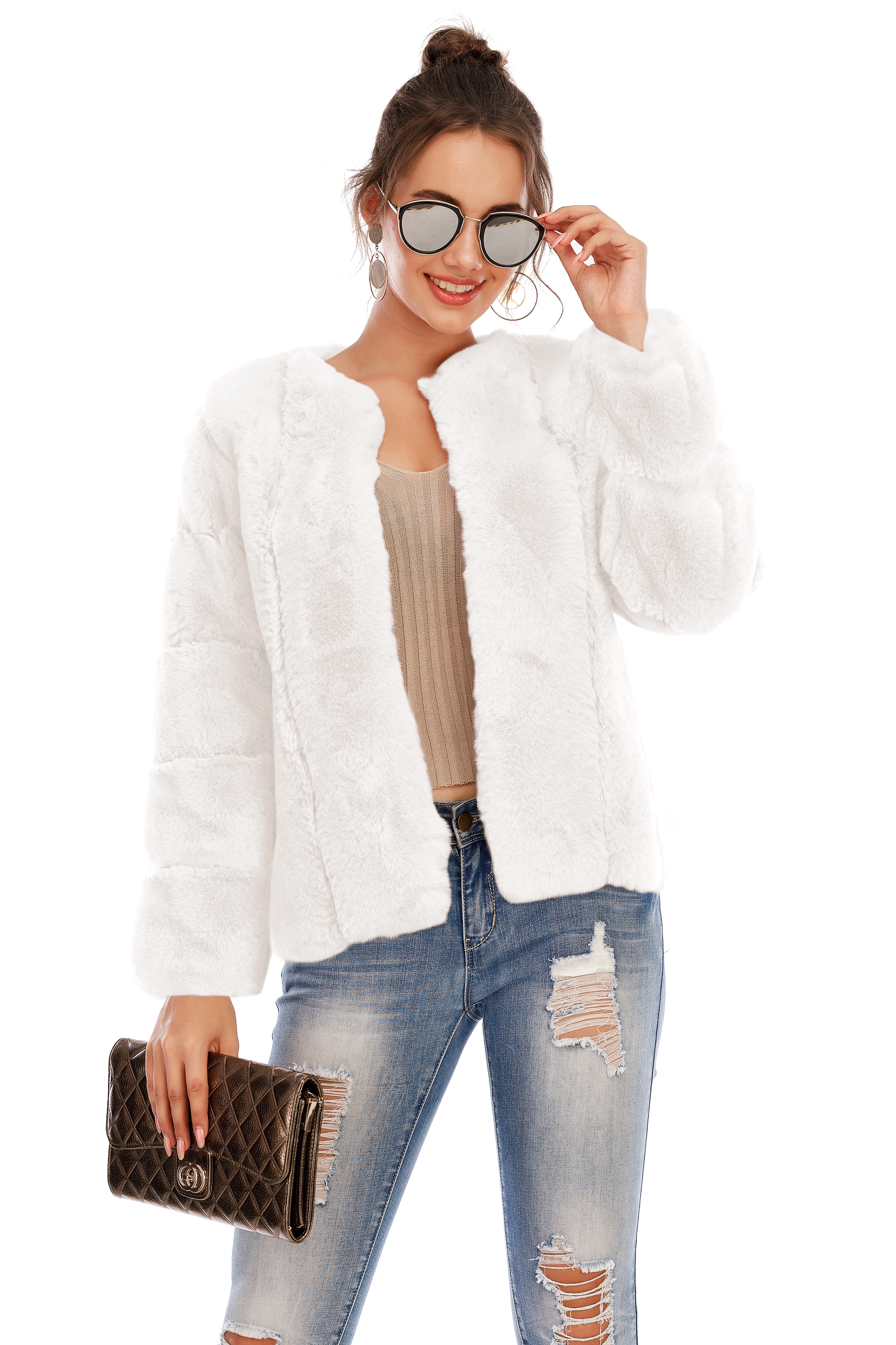 Chic Shaggy Warm Faux Fur Coat