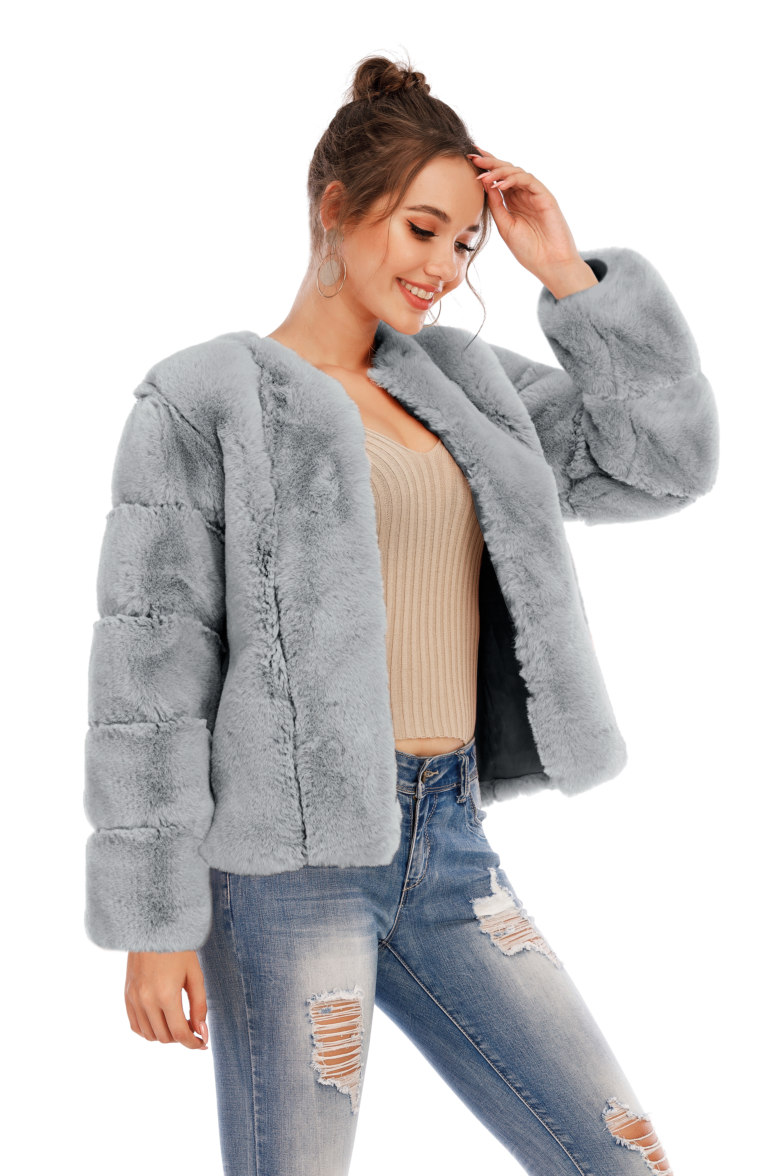 Chic Shaggy Warm Faux Fur Coat