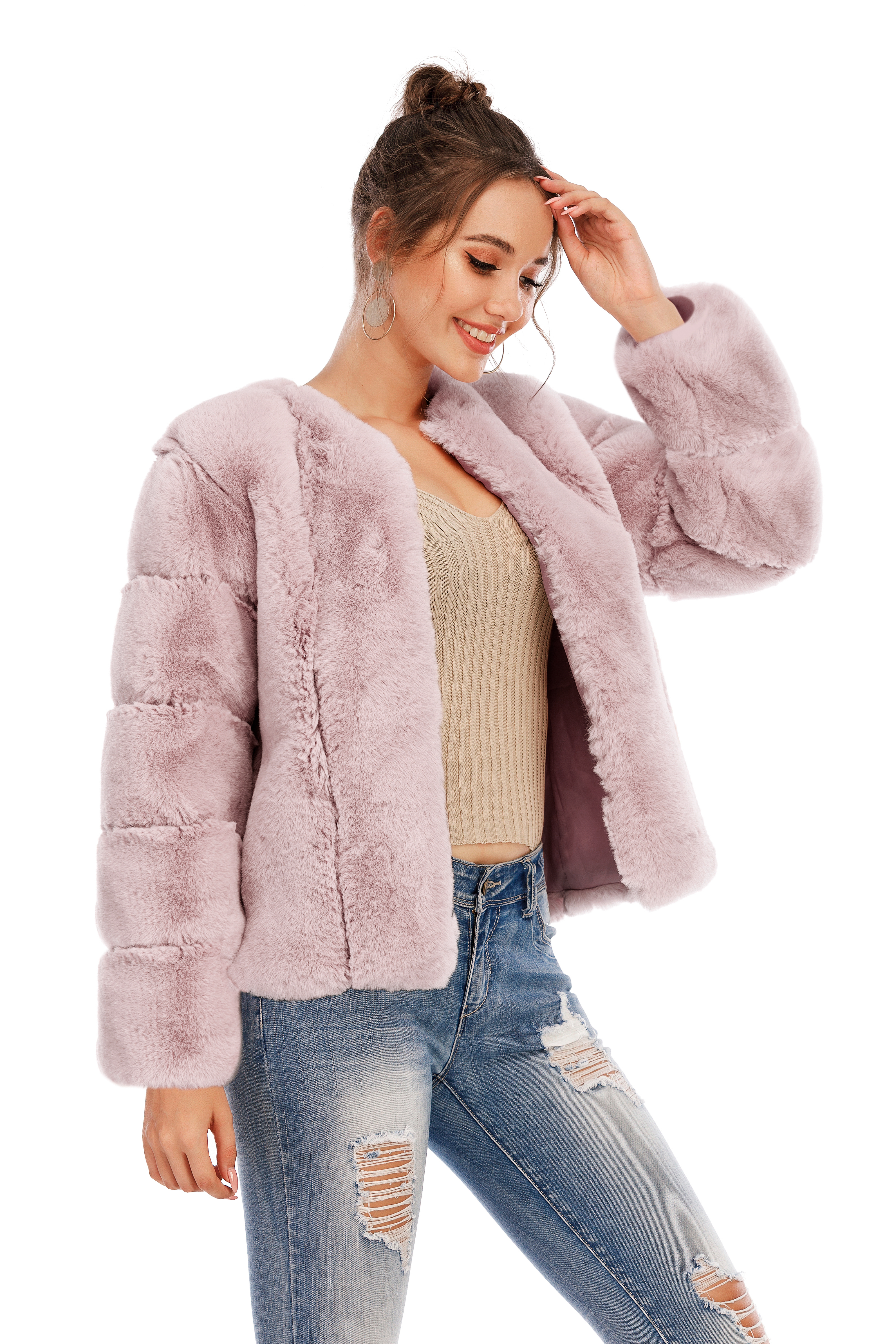 Chic Shaggy Warm Faux Fur Coat