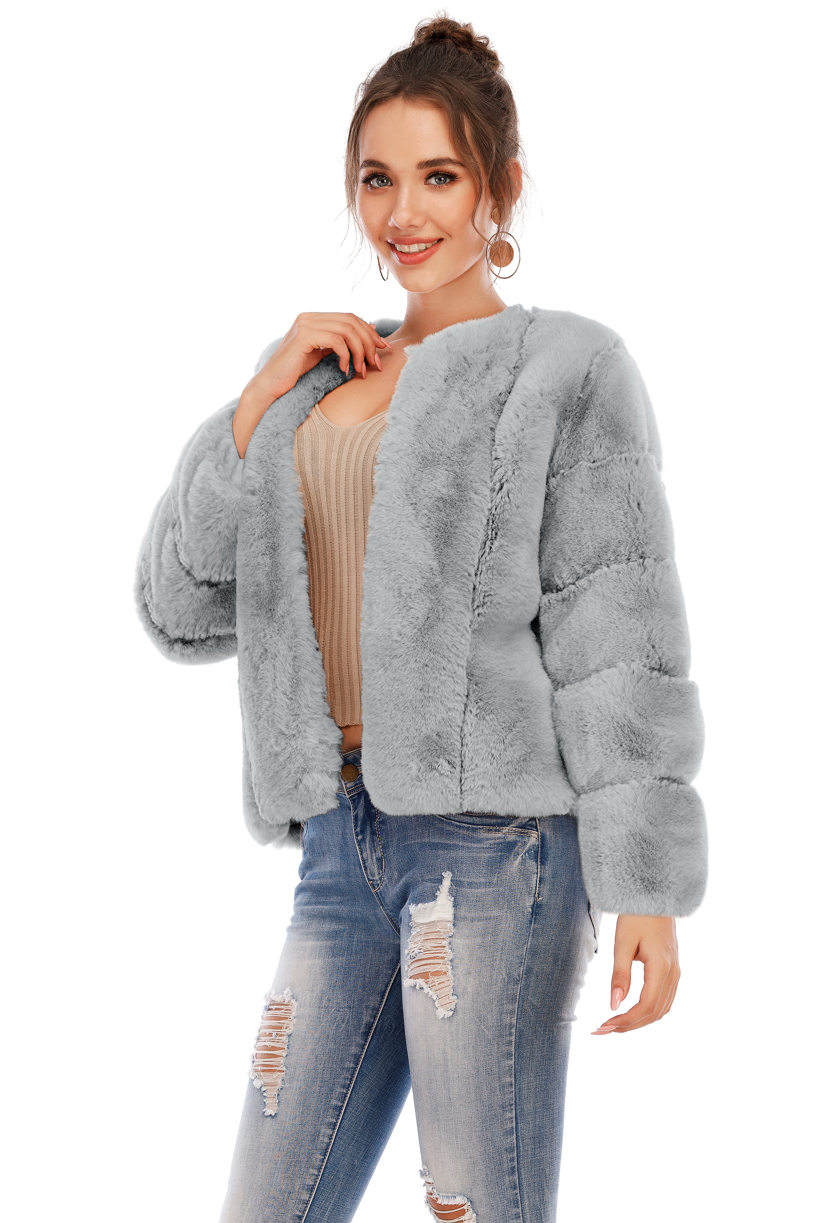 Chic Shaggy Warm Faux Fur Coat