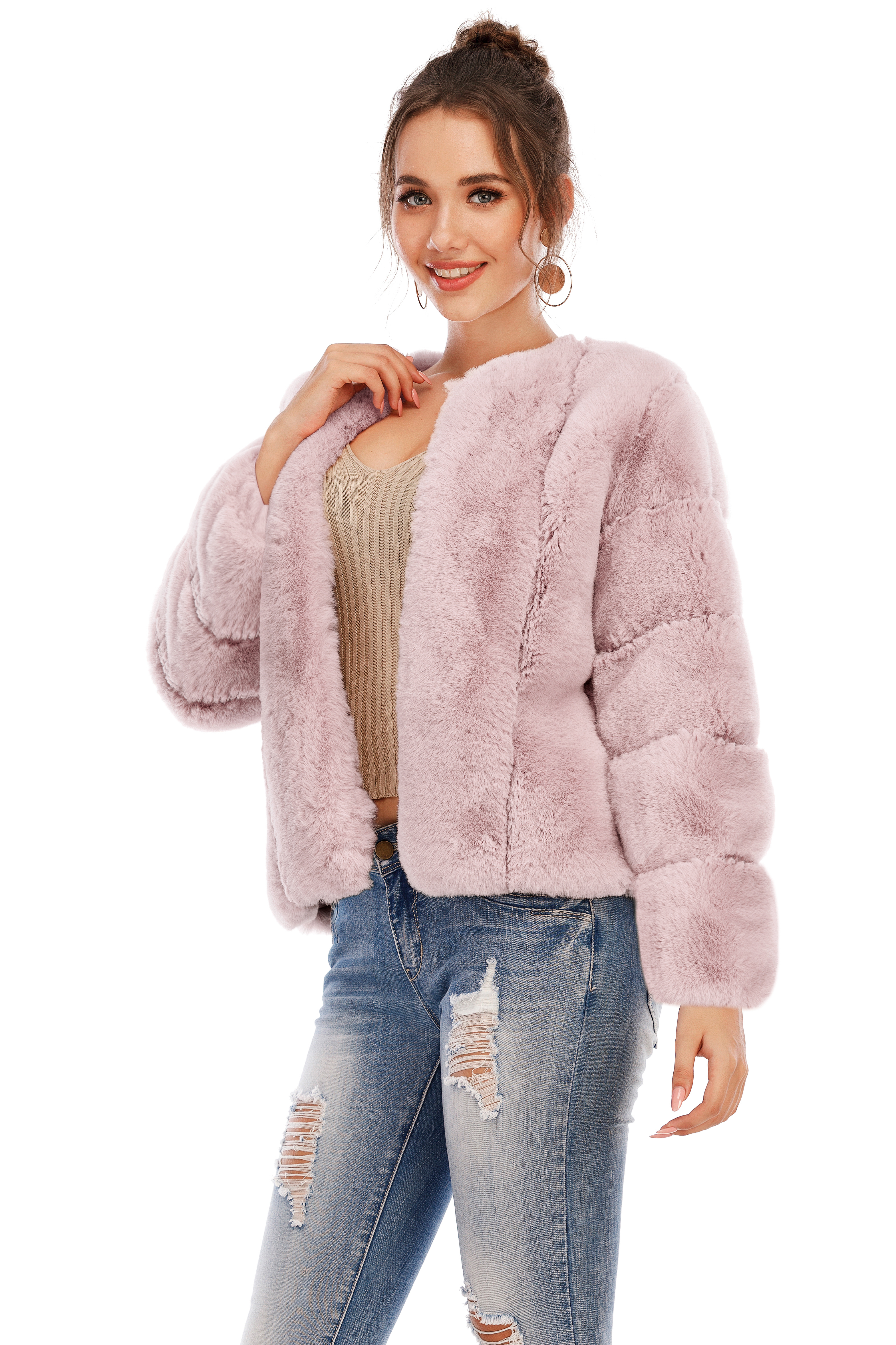 Chic Shaggy Warm Faux Fur Coat