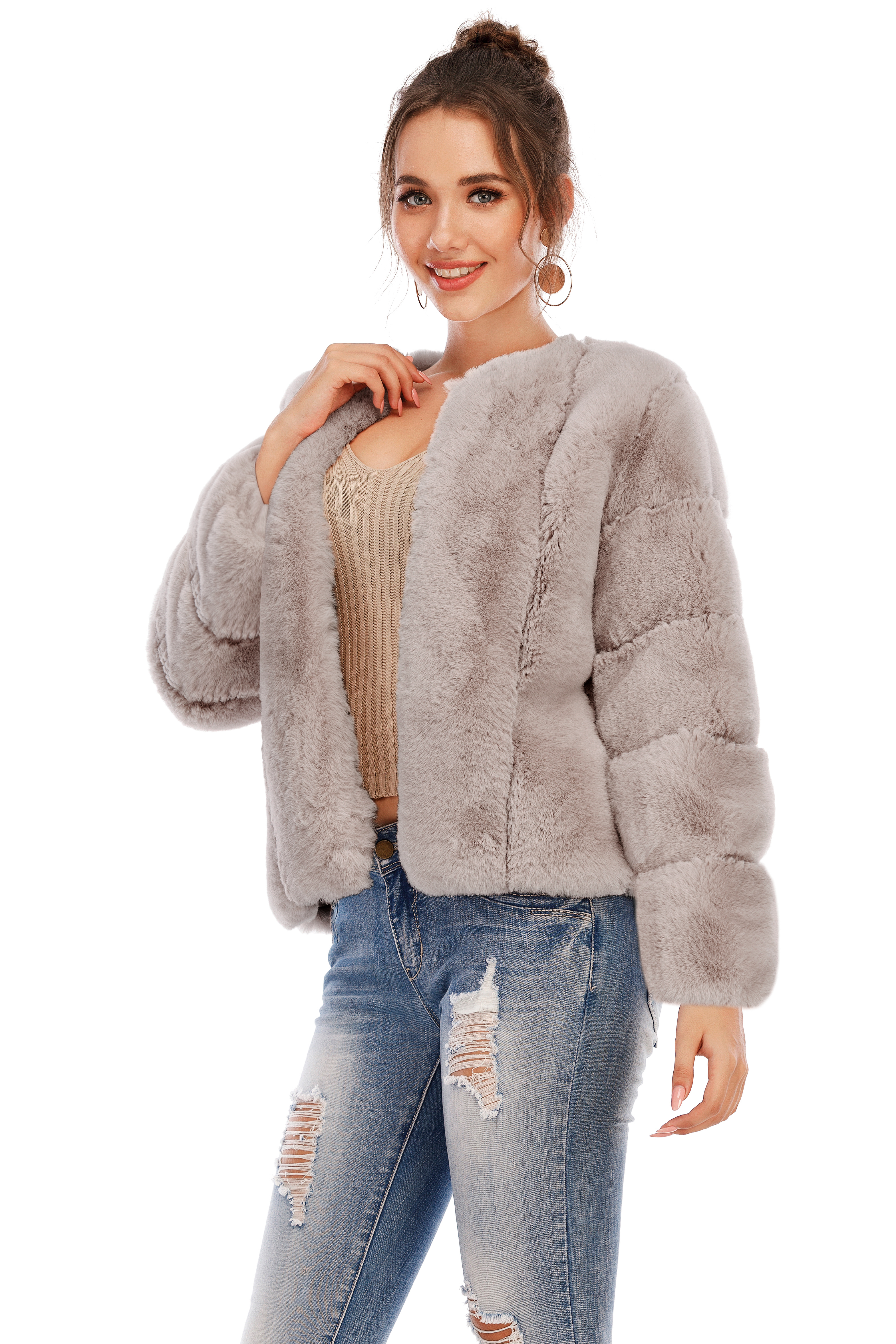 Chic Shaggy Warm Faux Fur Coat