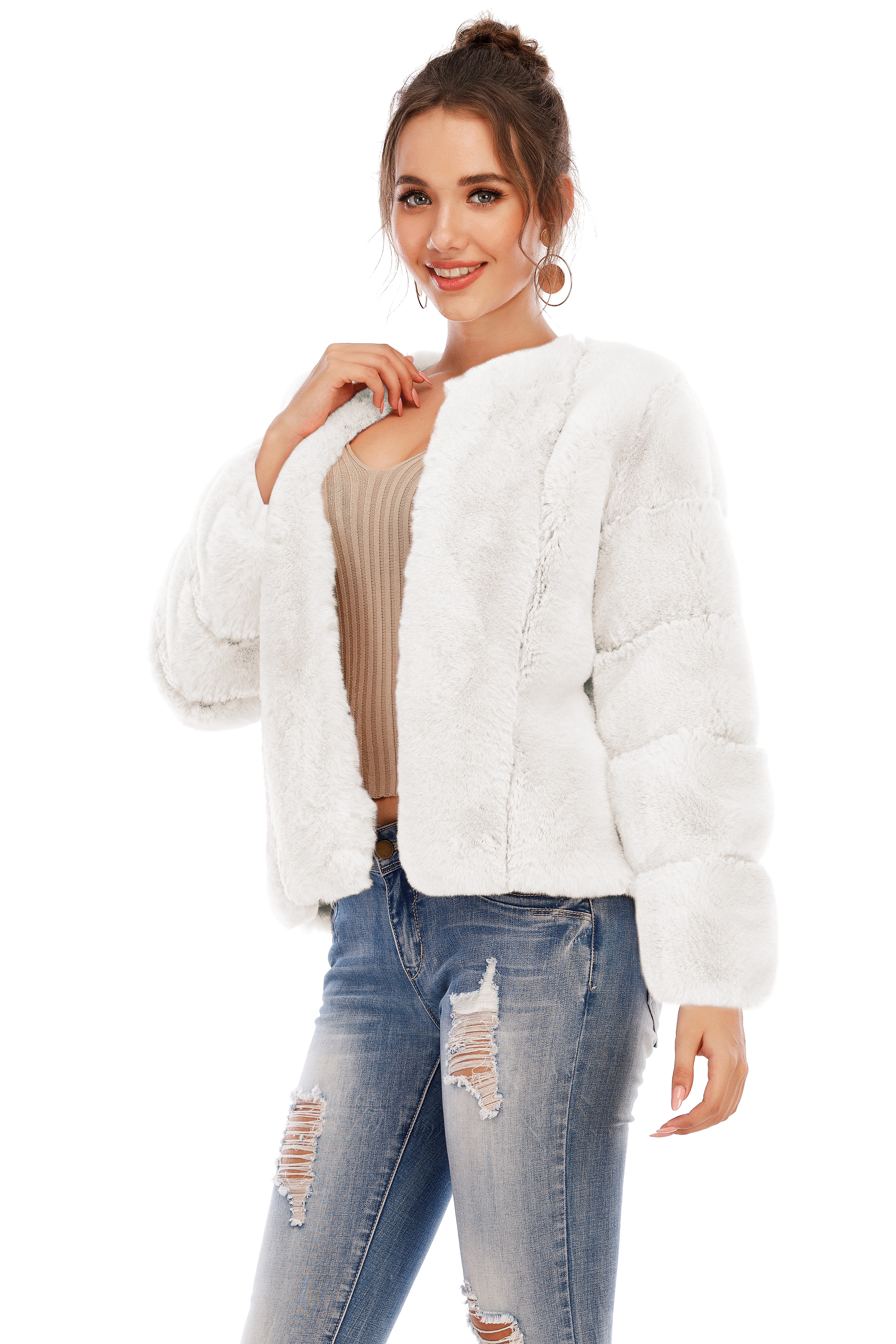 Chic Shaggy Warm Faux Fur Coat
