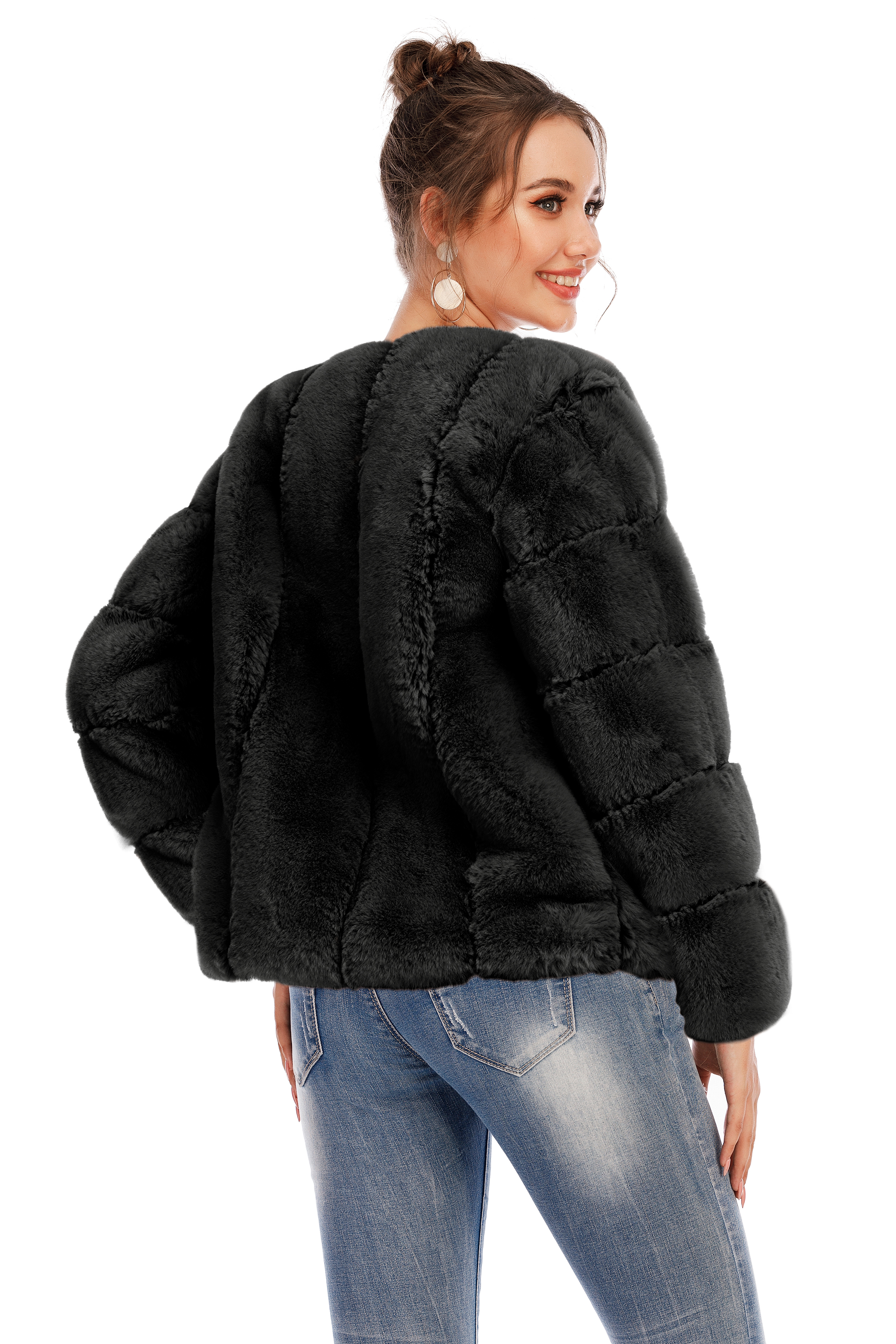 Chic Shaggy Warm Faux Fur Coat