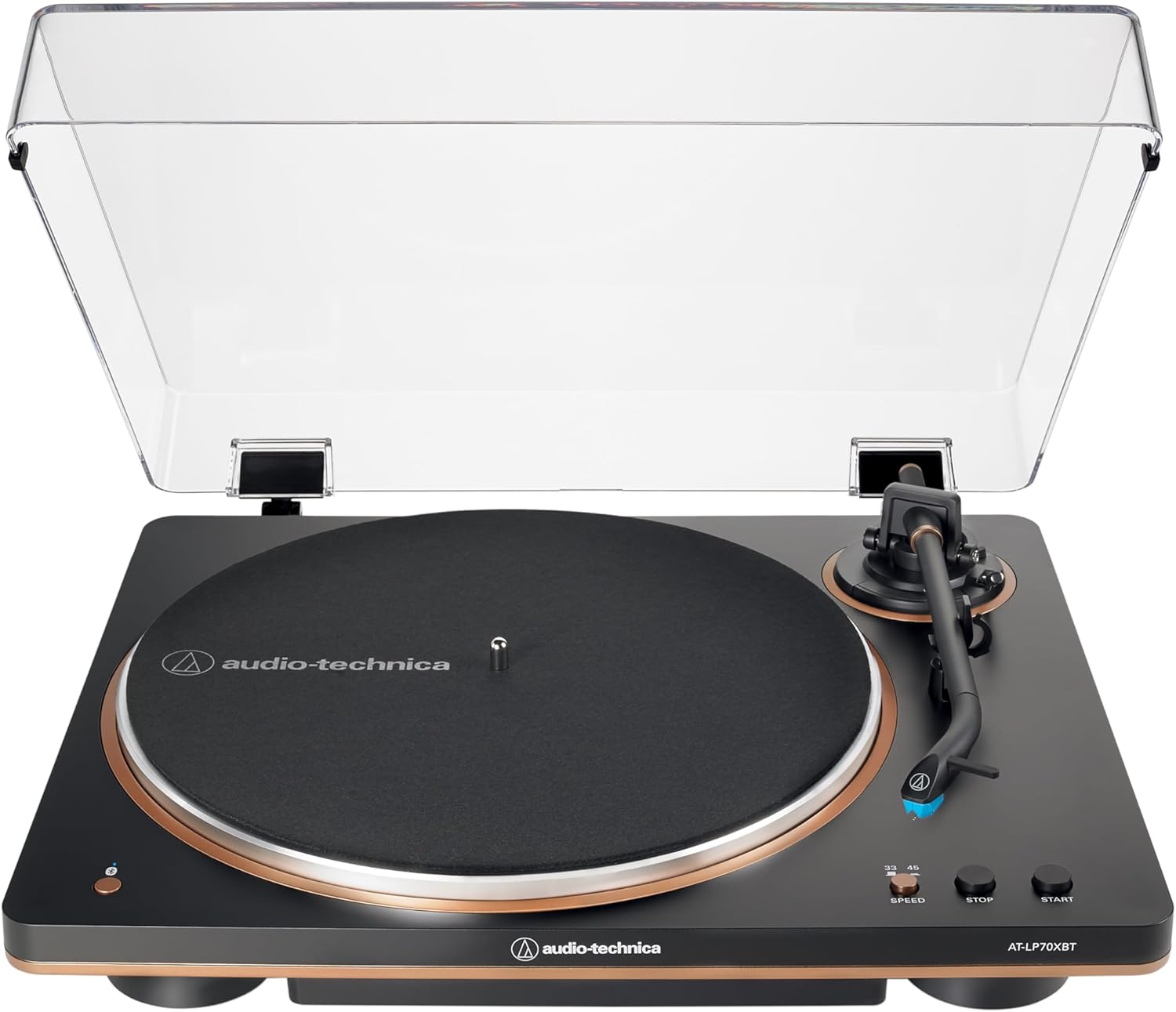 Audio-Technica AT-LP70XBT - Tocadiscos inalámbricos (Negro/Bronce)