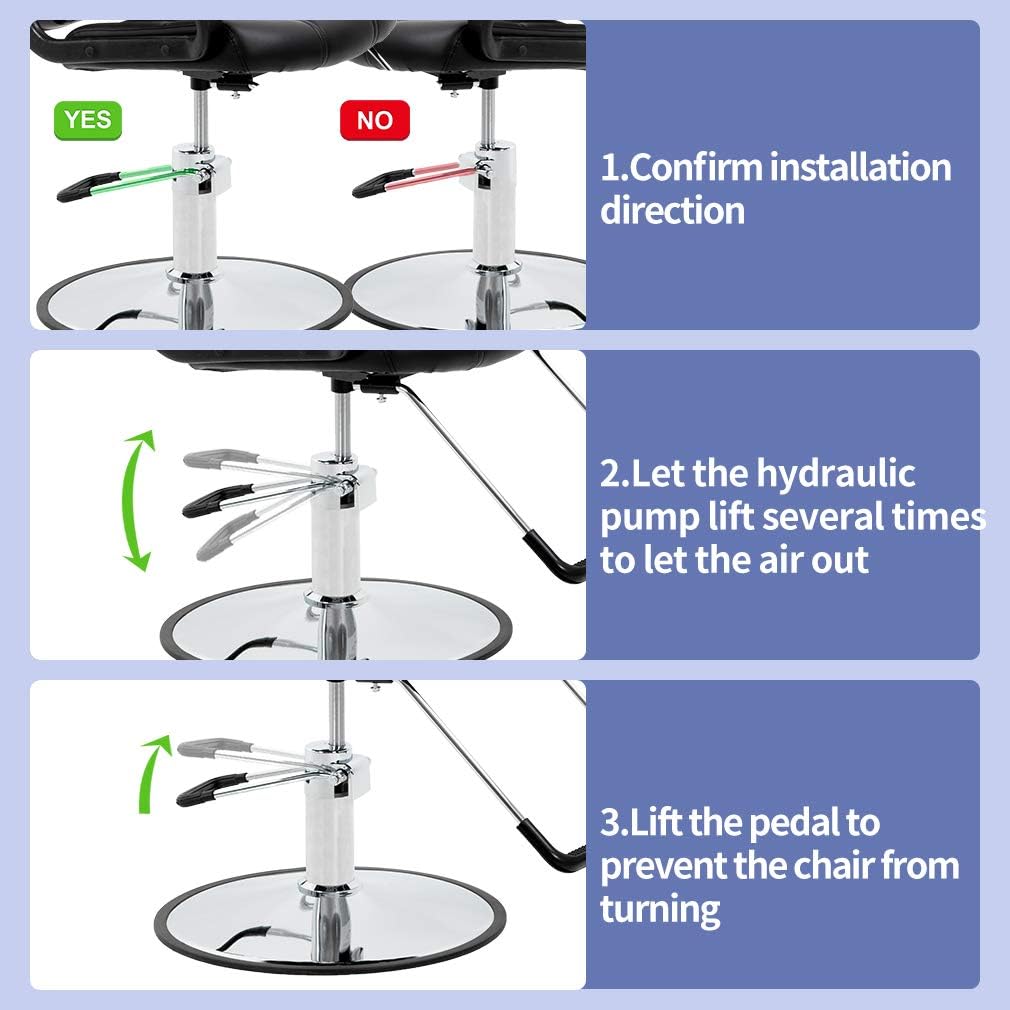 BestSalon Styling Heavy Duty Hydraulic Pump Beauty Shampoo Barbering Chair for Hair Stylist Women Man, Black