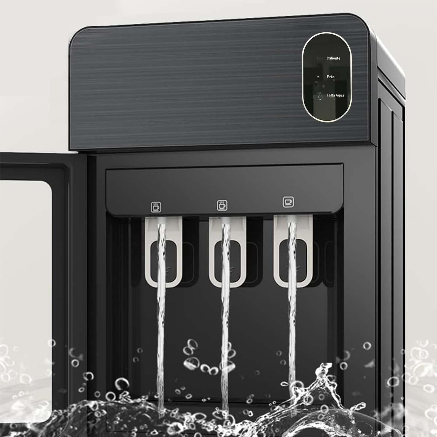 Despachador de Agua Garrafon Oculto 3 Ajustes de Temperatura Dispensador de Agua-Caliente Fría y A gua de la Habitación Dispensador de AG UA de Acero Apto para Botellas de 18.5 L (Gris)