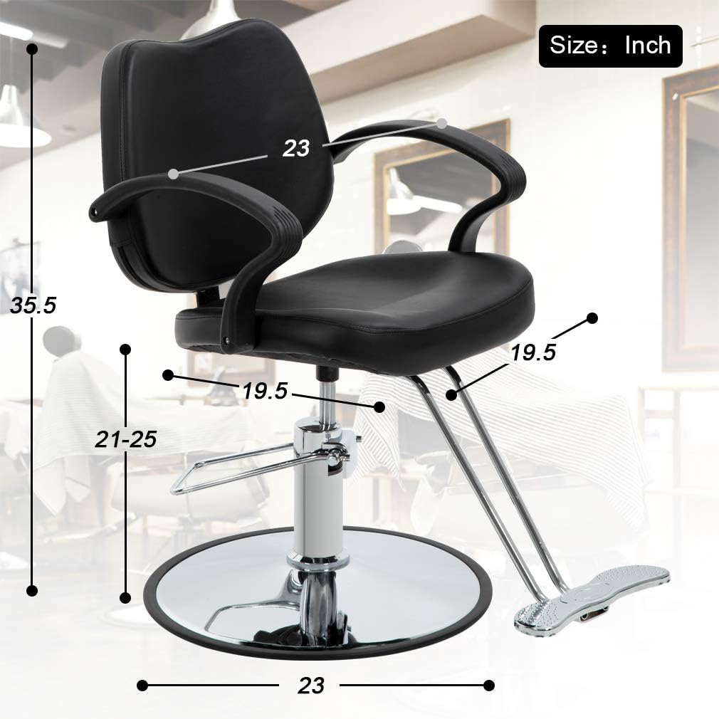 BestSalon Styling Heavy Duty Hydraulic Pump Beauty Shampoo Barbering Chair for Hair Stylist Women Man, Black