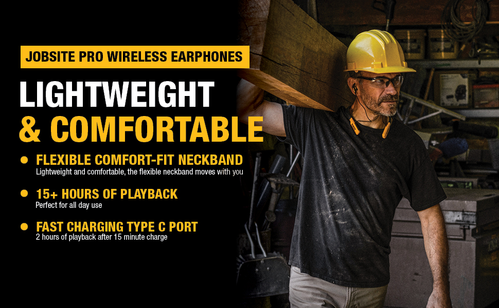 Ligero y cómodo con 15 horas de tiempo de reproducción