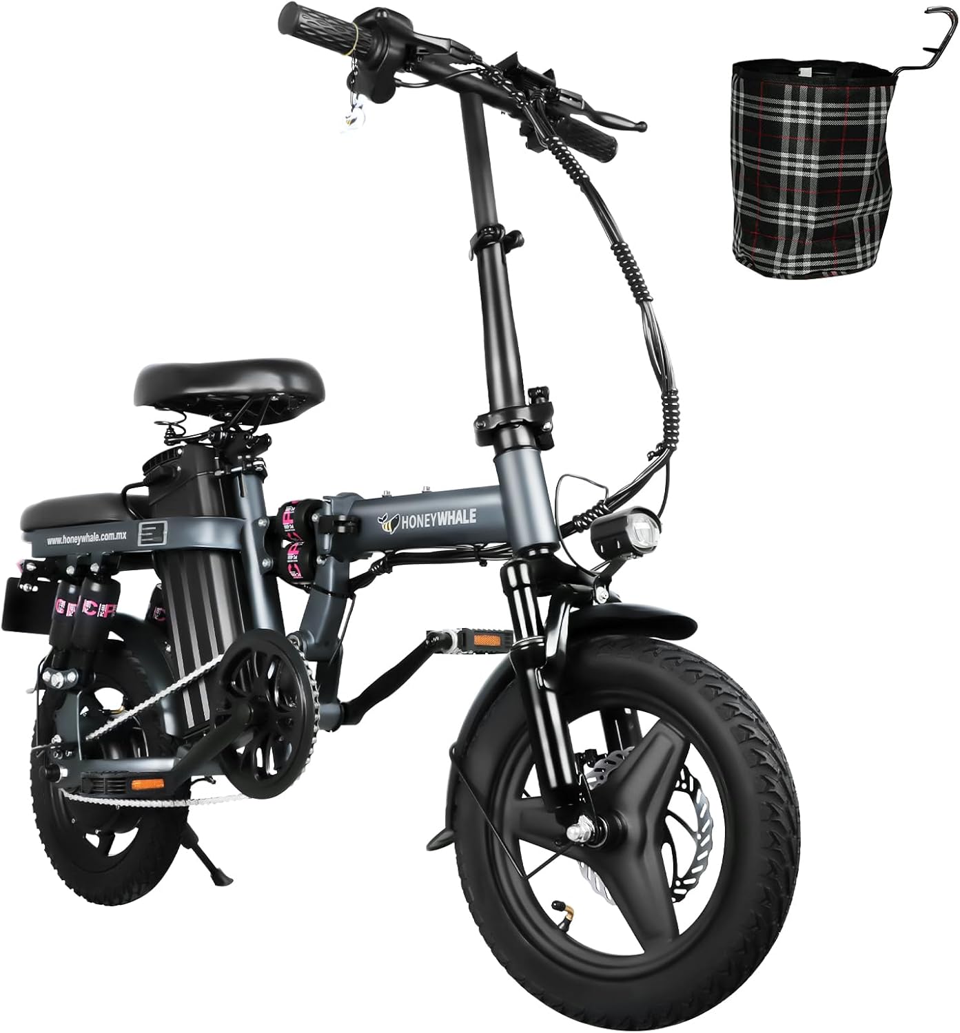 HONEYWHALE S6 Pro-S Bicicleta Eléctrica Plegable para Adultos, Potencia Máxima del Motor 750W, Velocidad Máxima 35KM/H, Autonomía 50KM, Batería de 15AH, Desbloqueo Inteligente NFC