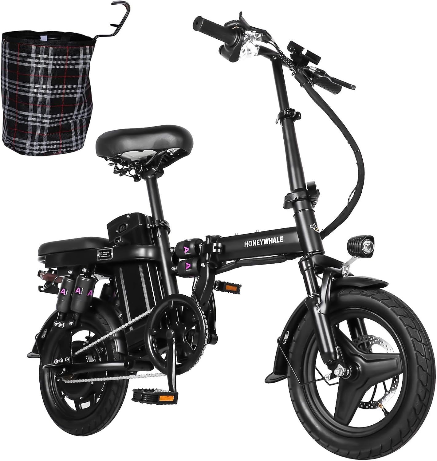 HONEYWHALE S6 Pro-S Bicicleta Eléctrica Plegable para Adultos, Potencia Máxima del Motor 750W, Velocidad Máxima 35KM/H, Autonomía 50KM, Batería de 15AH, Desbloqueo Inteligente NFC