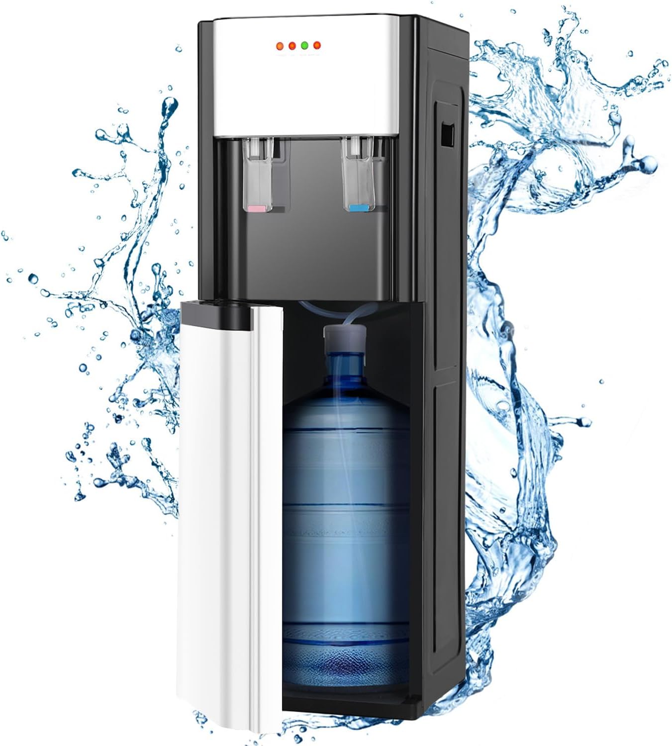 EEGVUY Dispensador de Agua Fría y Caliente, Despachador de Agua Garrafon Oculto, Dispensador De Agua Fría Caliente Eléctrico Enfriador Agua Apto para Botellas de 5 a 20 L - Blanco