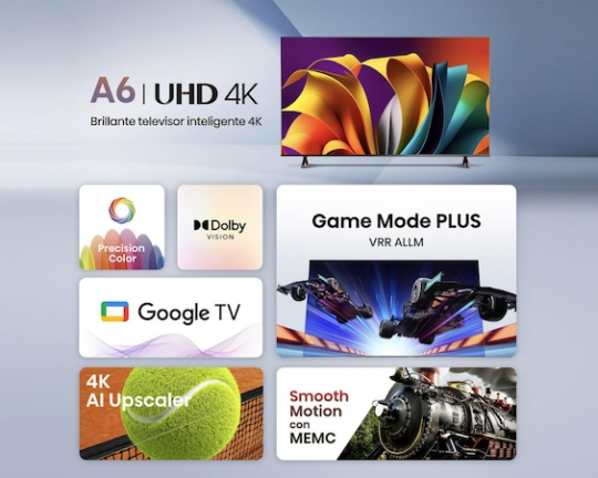 Pantalla LED Hisense 75" Ultra HD 4K Smart TV 75A6N