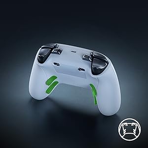 4 palancas posteriores de clic de ratón y 2 botones superiores con agarre en pinza