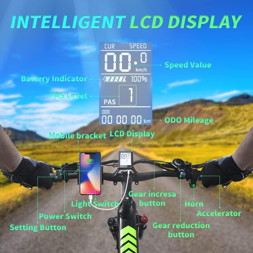 H20pro Bicicleta Electrica, Motor 2000W, 32mph, 55-75 Millas de Alcance, Batería extraíble 52V 25Ah, 20" Fat Tire Plegable Bicicleta Electrica de Montaña para Adultos, Doble Amortiguador