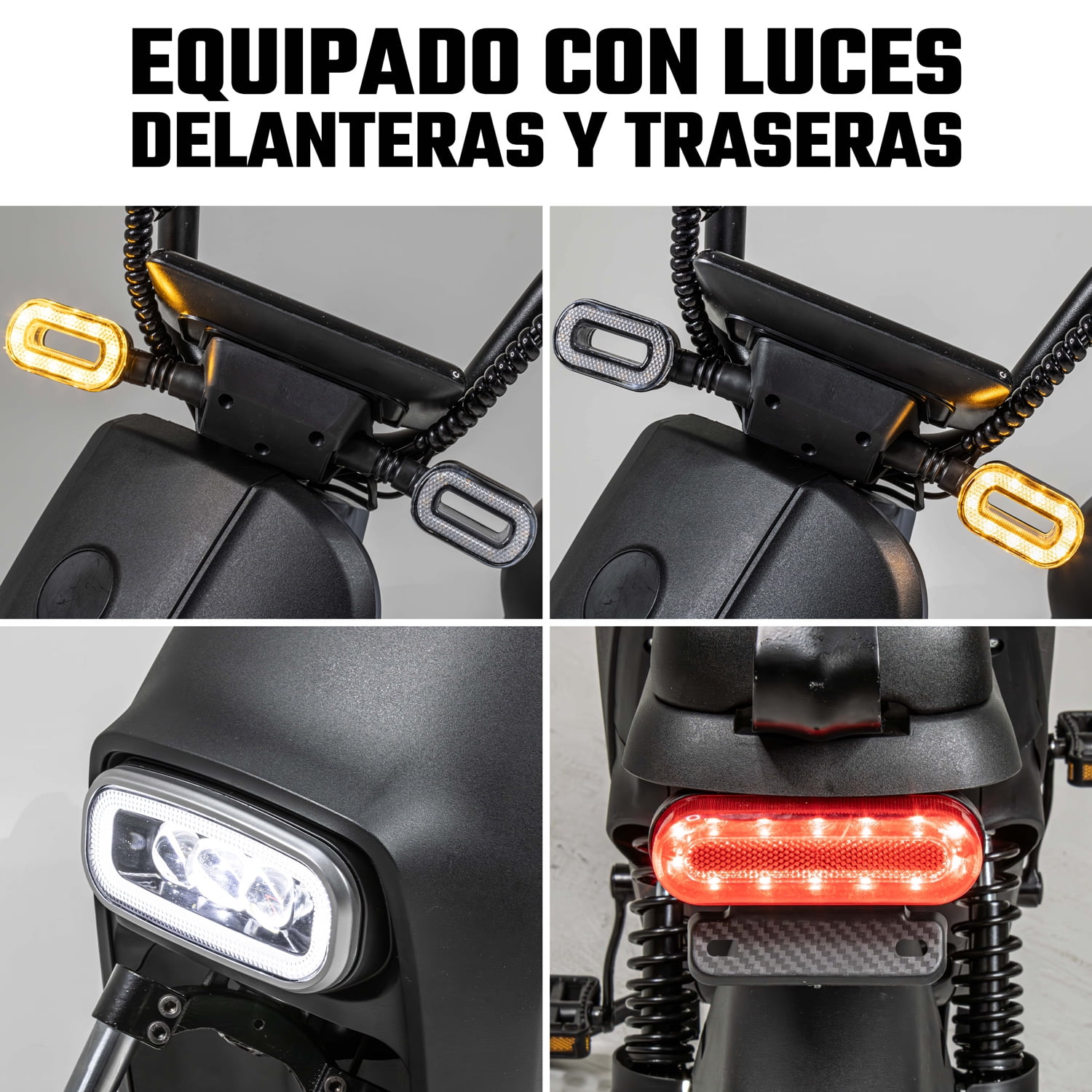 Bicicleta Electrica Scooter 55km/h 3 Velocidades 12v Luz Led