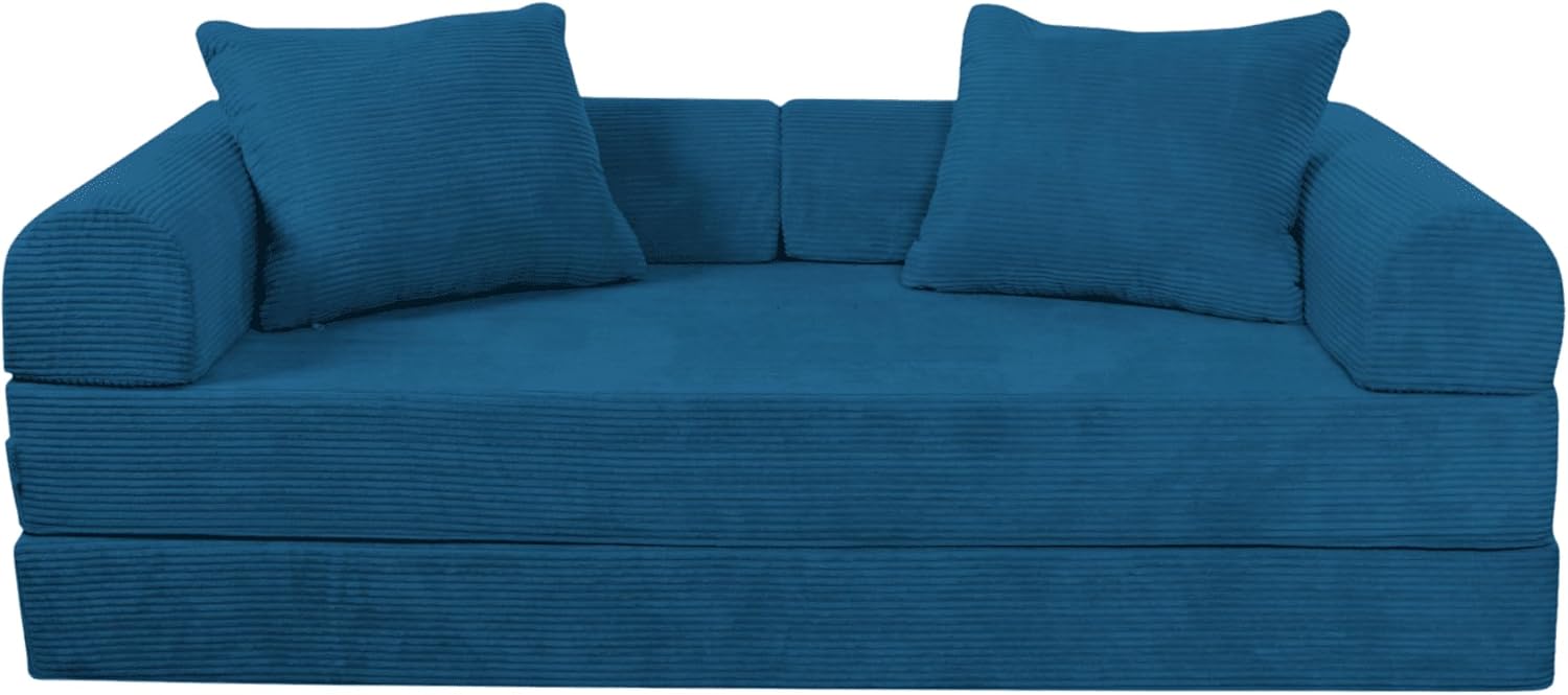 Sofá Cama Teddy Luxe | Diseño Convertible | Hecho 100% de Espuma | Comodidad y Versatilidad | 200x100x65 cm (Chocolate)