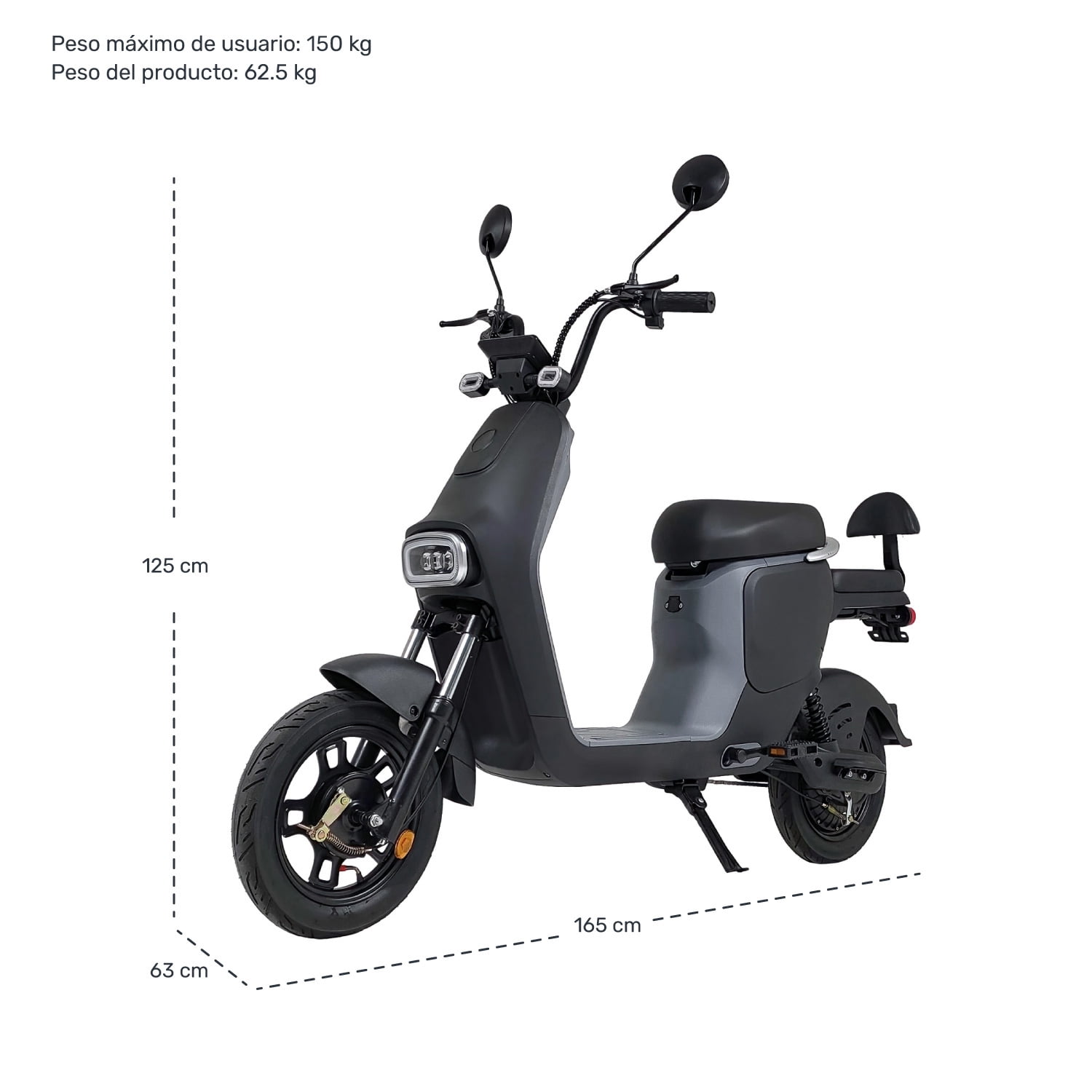 Bicicleta Electrica Scooter 55km/h 3 Velocidades 12v Luz Led