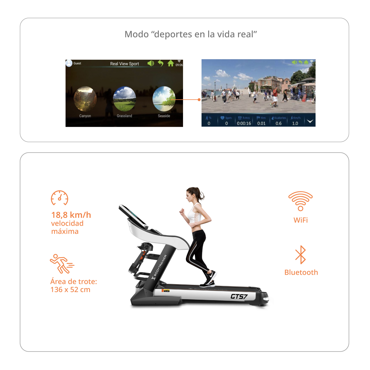 Trotadora Eléctrica Bodytrainer Runner PRO GTS7 con APPs