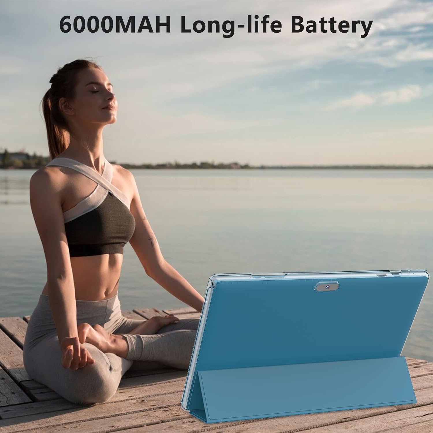 Tablet Android 15 de 10 pulgadas, 18 GB de RAM+128 GB de ROM/2 TB expandible, tabletas 2 en 1 con funda de teclado, lápiz capacitivo de mouse, procesador de cuatro núcleos de 2.0 GHz, visualización