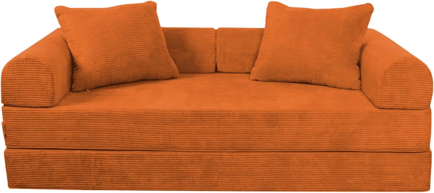 Sofá Cama Teddy Luxe | Diseño Convertible | Hecho 100% de Espuma | Comodidad y Versatilidad | 200x100x65 cm (Chocolate)