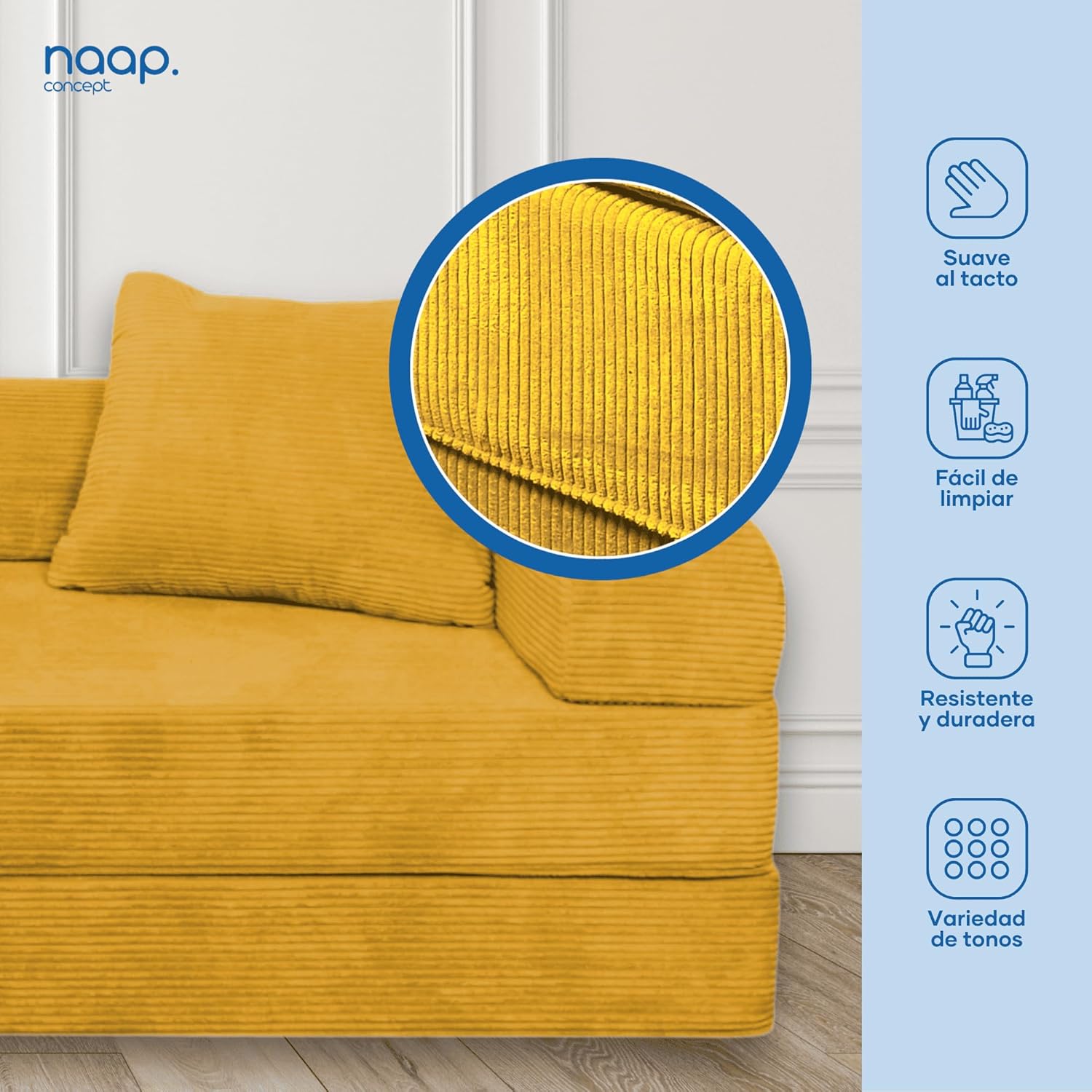 Sofá Cama Teddy Luxe | Diseño Convertible | Hecho 100% de Espuma | Comodidad y Versatilidad | 200x100x65 cm (Chocolate)