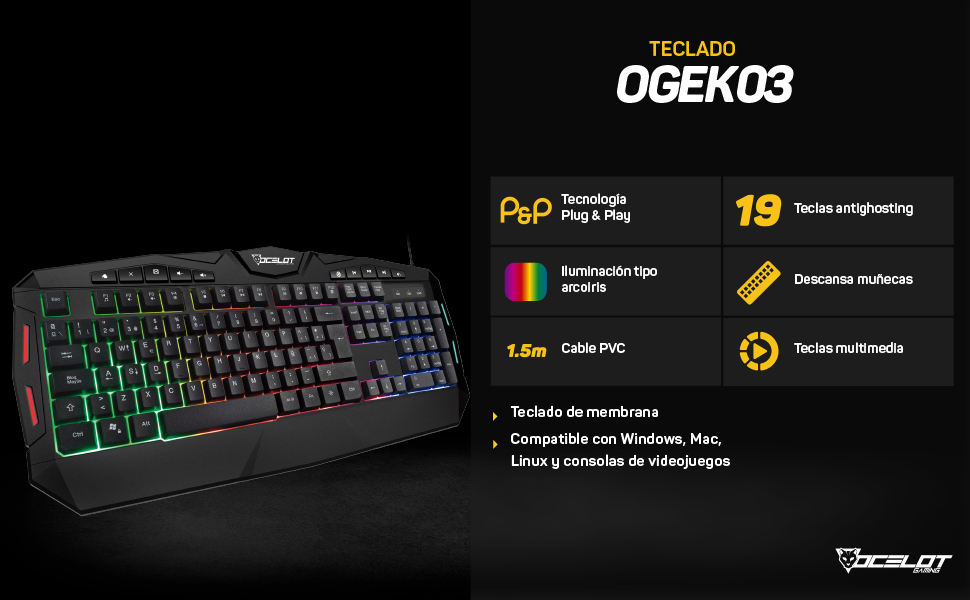 Teclado Ocelot Gaming, Keyboard Gamer