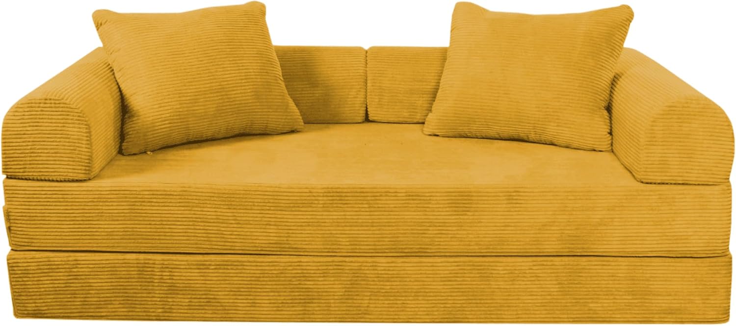 Sofá Cama Teddy Luxe | Diseño Convertible | Hecho 100% de Espuma | Comodidad y Versatilidad | 200x100x65 cm (Chocolate)