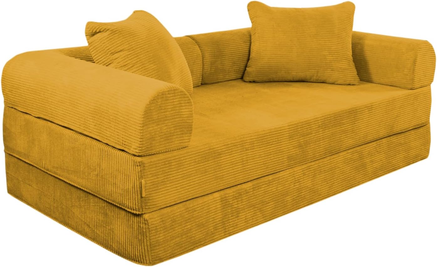 Sofá Cama Teddy Luxe | Diseño Convertible | Hecho 100% de Espuma | Comodidad y Versatilidad | 200x100x65 cm (Chocolate)