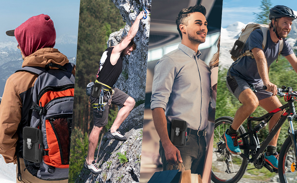 Funda para Cinturón de Celular, Bloquee el Bolso Portátil del Teléfono de los Hombres