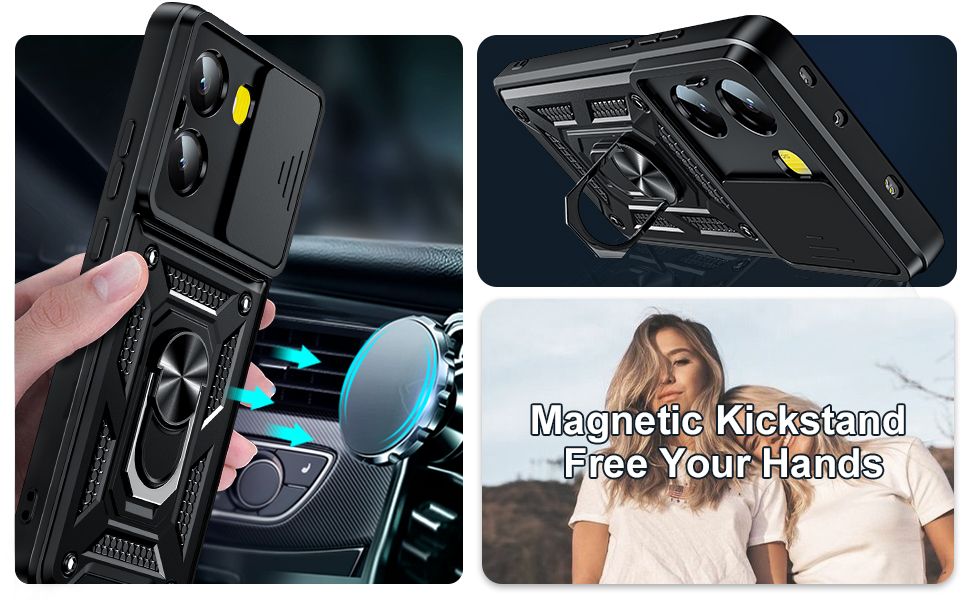 El anillo para la cubierta de la funda Xiaomi Poco X7 Pro 5G se puede girar 360 grados