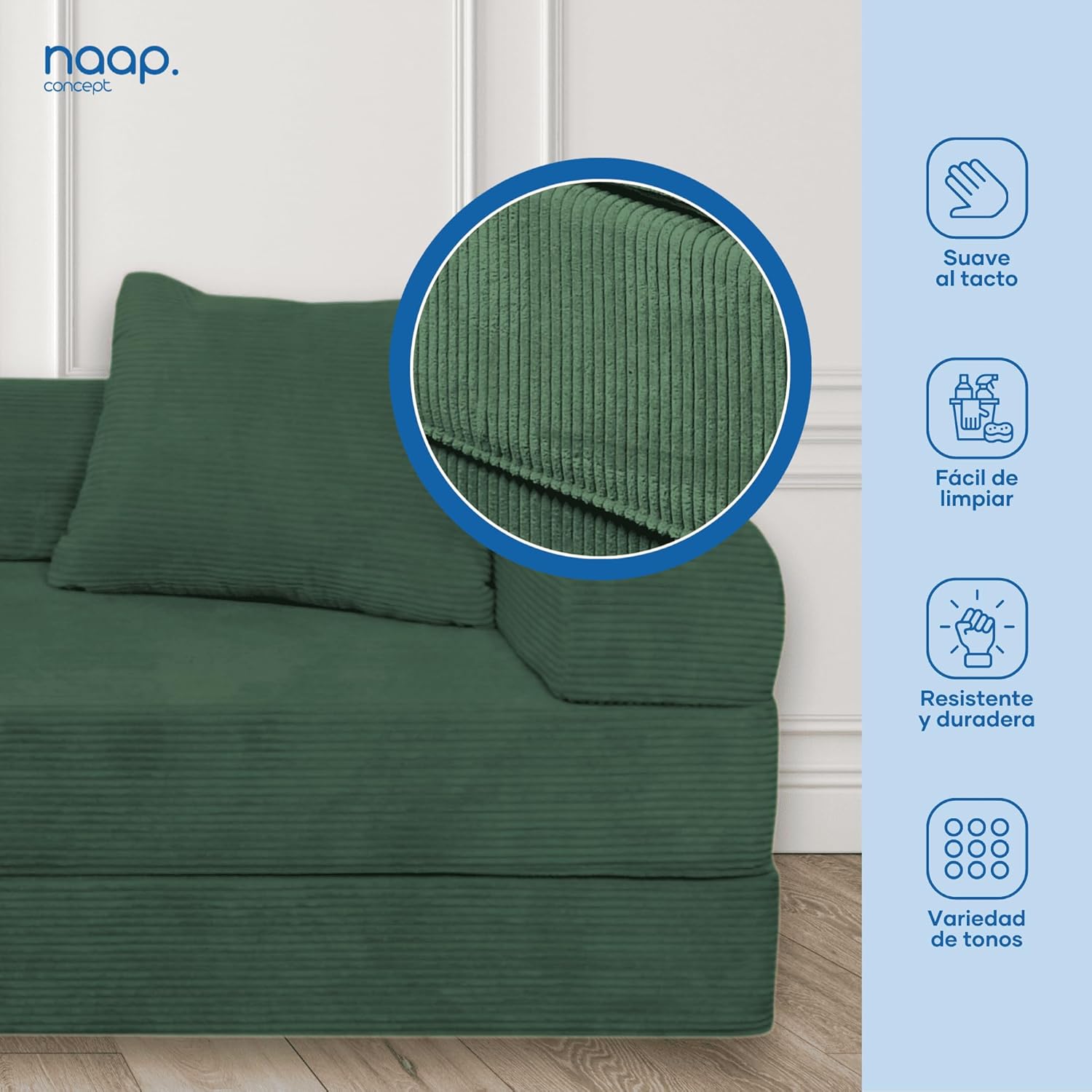 Sofá Cama Teddy Luxe | Diseño Convertible | Hecho 100% de Espuma | Comodidad y Versatilidad | 200x100x65 cm (Chocolate)