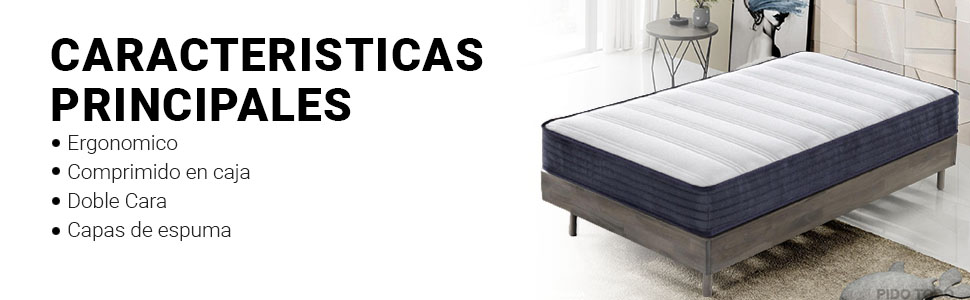 Colchón Sense Individual De Espuma Viscoelástica De 6 Geles,