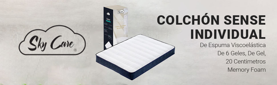 Colchón Sense Individual De Espuma Viscoelástica De 6 Geles,