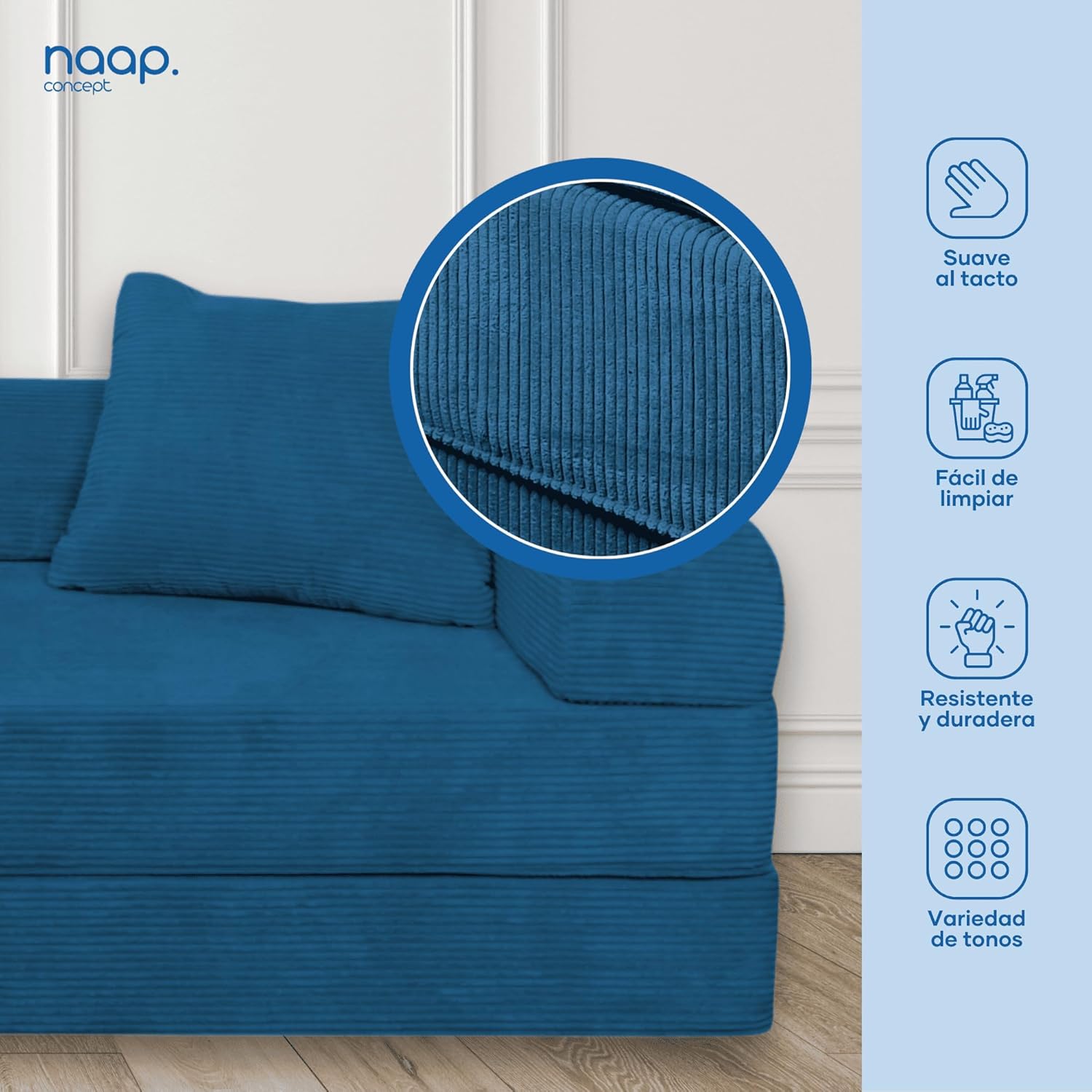 Sofá Cama Teddy Luxe | Diseño Convertible | Hecho 100% de Espuma | Comodidad y Versatilidad | 200x100x65 cm (Chocolate)