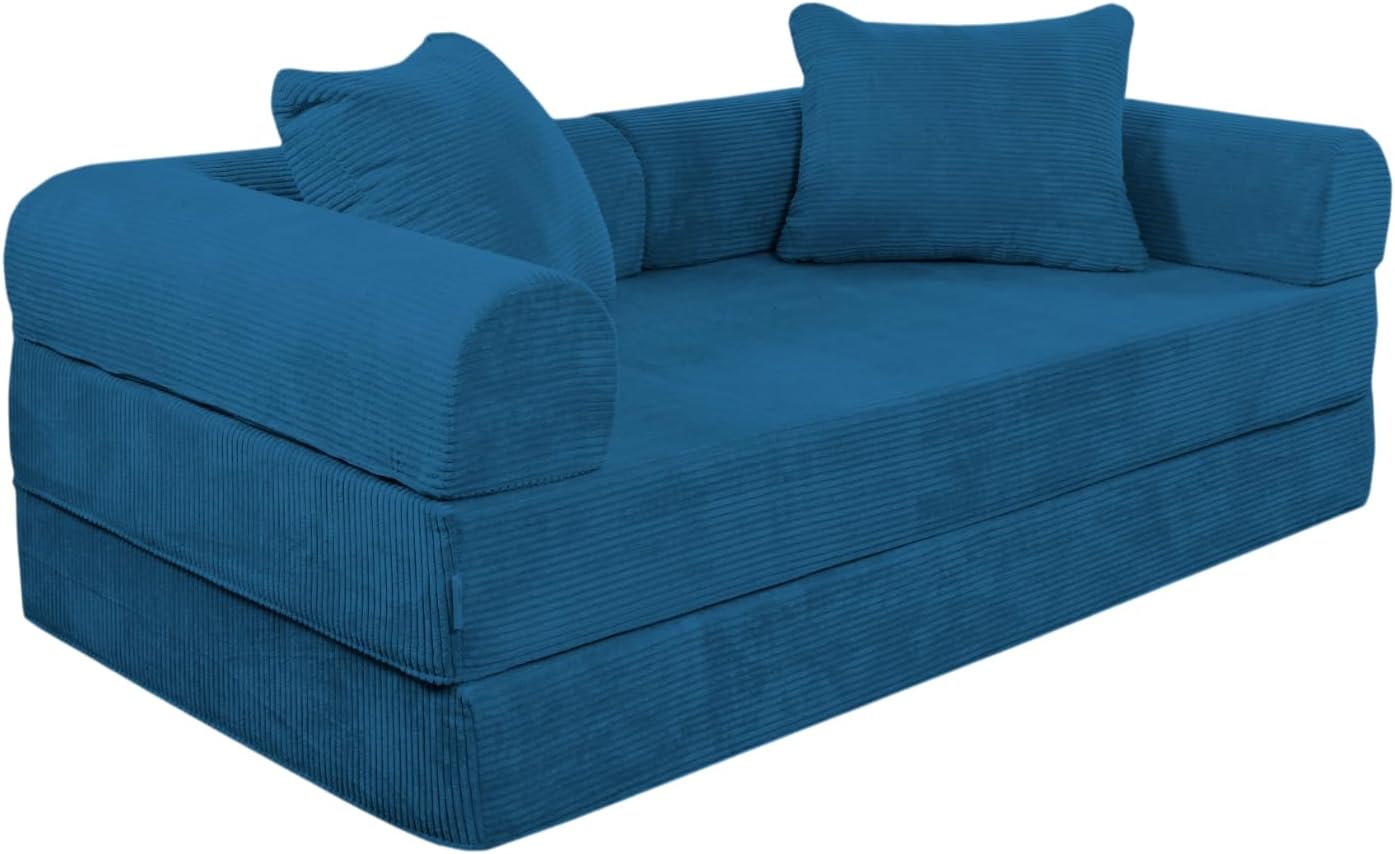 Sofá Cama Teddy Luxe | Diseño Convertible | Hecho 100% de Espuma | Comodidad y Versatilidad | 200x100x65 cm (Chocolate)