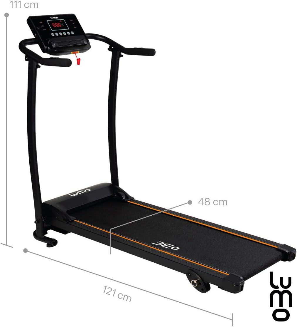 LUMO HOME Caminadora Electrica 3 Niveles Inclinacion 1.8Hp Bluetooth Cinta para Correr Uso Doméstico 1-12 Km/H con Pantalla LCD Manual con 12 Programas Preestablecidos Soporta un Peso Máximo de 120 Kg
