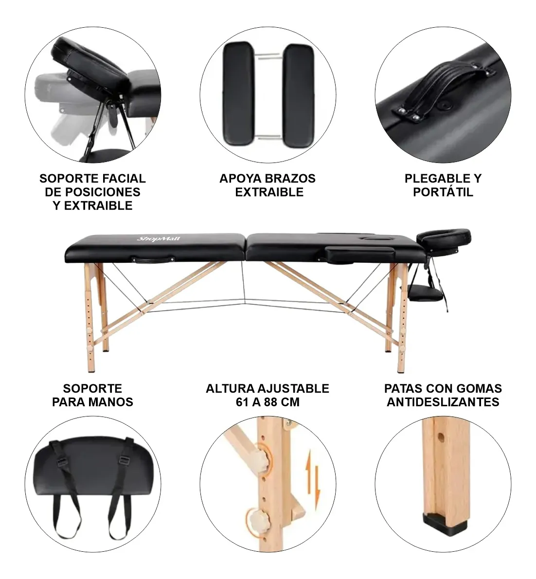 Camilla portátil spa de madera ShopMall Cama 011