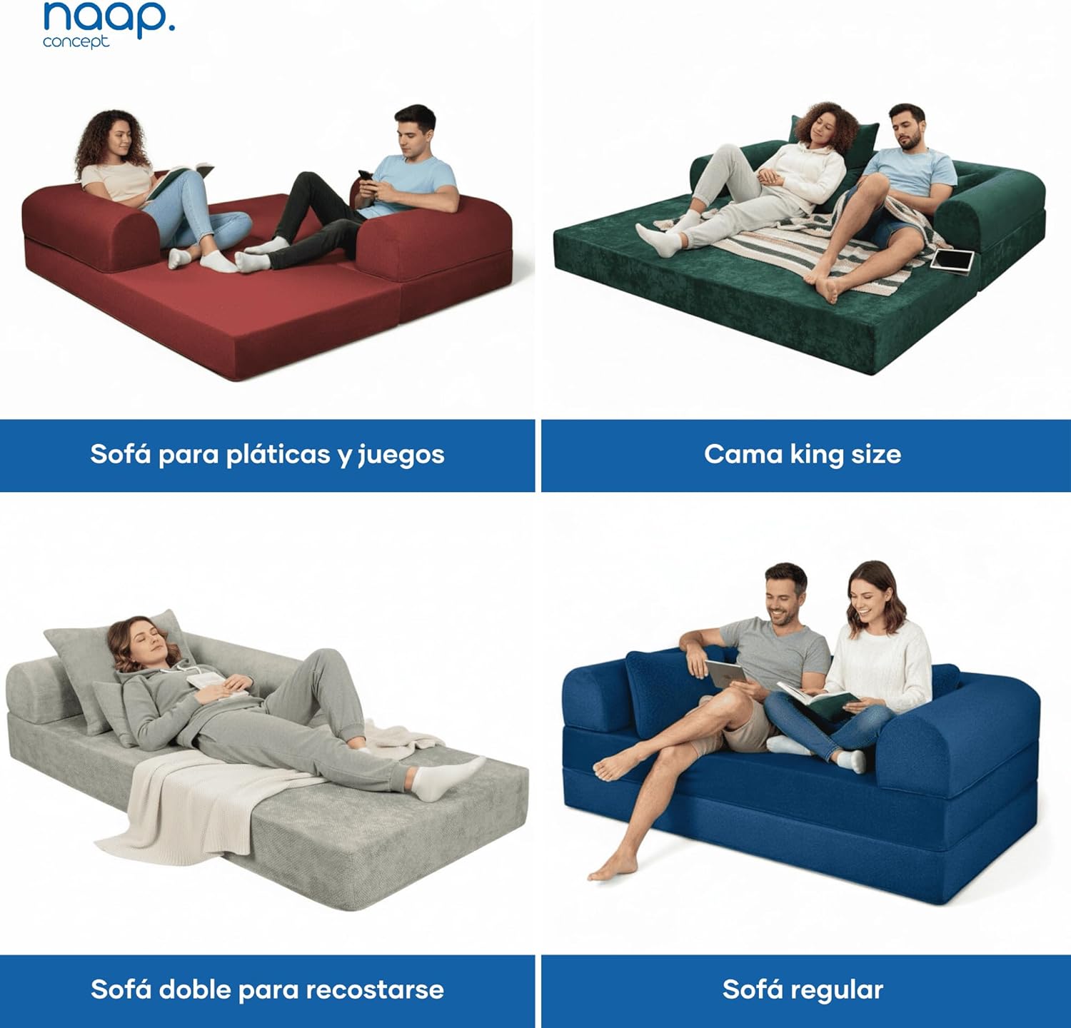 Sofá Cama Teddy Luxe | Diseño Convertible | Hecho 100% de Espuma | Comodidad y Versatilidad | 200x100x65 cm (Chocolate)