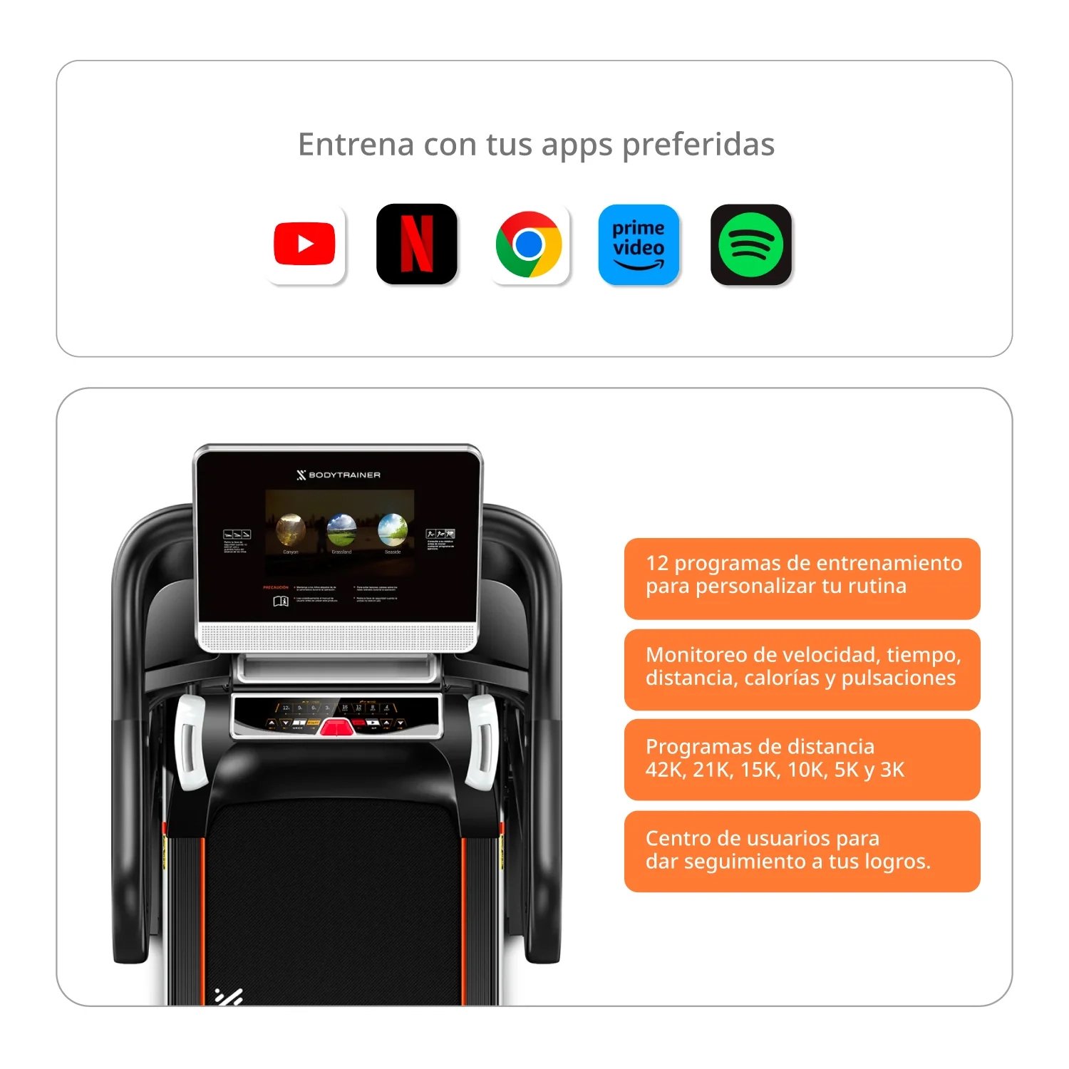 Trotadora Eléctrica Bodytrainer Runner PRO GTS7 con APPs