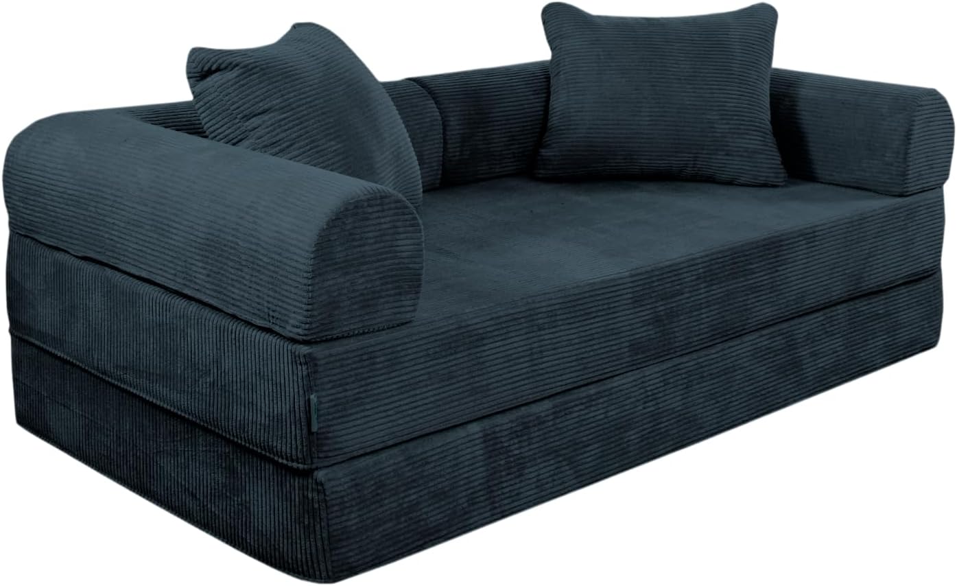 Sofá Cama Teddy Luxe | Diseño Convertible | Hecho 100% de Espuma | Comodidad y Versatilidad | 200x100x65 cm (Chocolate)