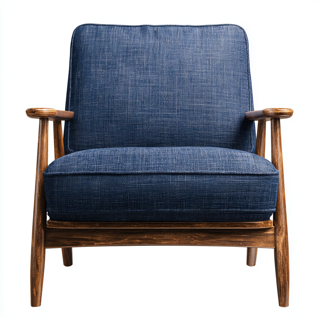 Fauteuil tissu bois 75x80x85 cm - bleu-bois - style scandinave-Villaoliq