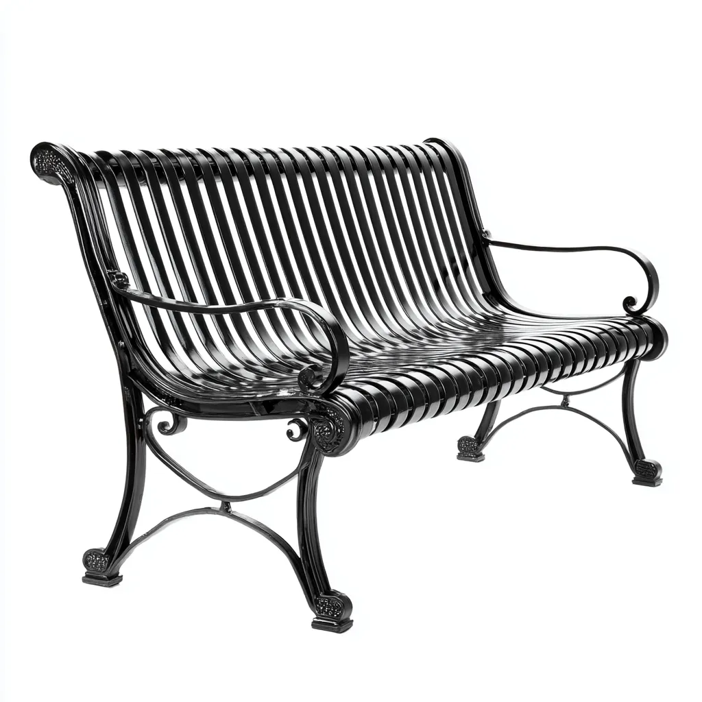 Banc de jardin 140x60x85 cm métal noir - adapté à l'extérieur - design classique-Villaoliq
