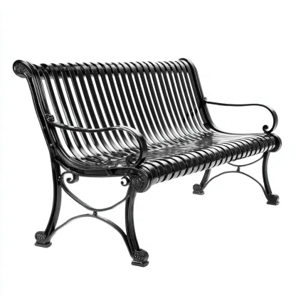 Banc de jardin 140x60x85 cm métal noir - adapté à l'extérieur - design classique-Villaoliq