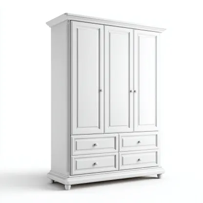 Armoire Bois 120x55x200 cm - Blanc - Style classique-Villaoliq